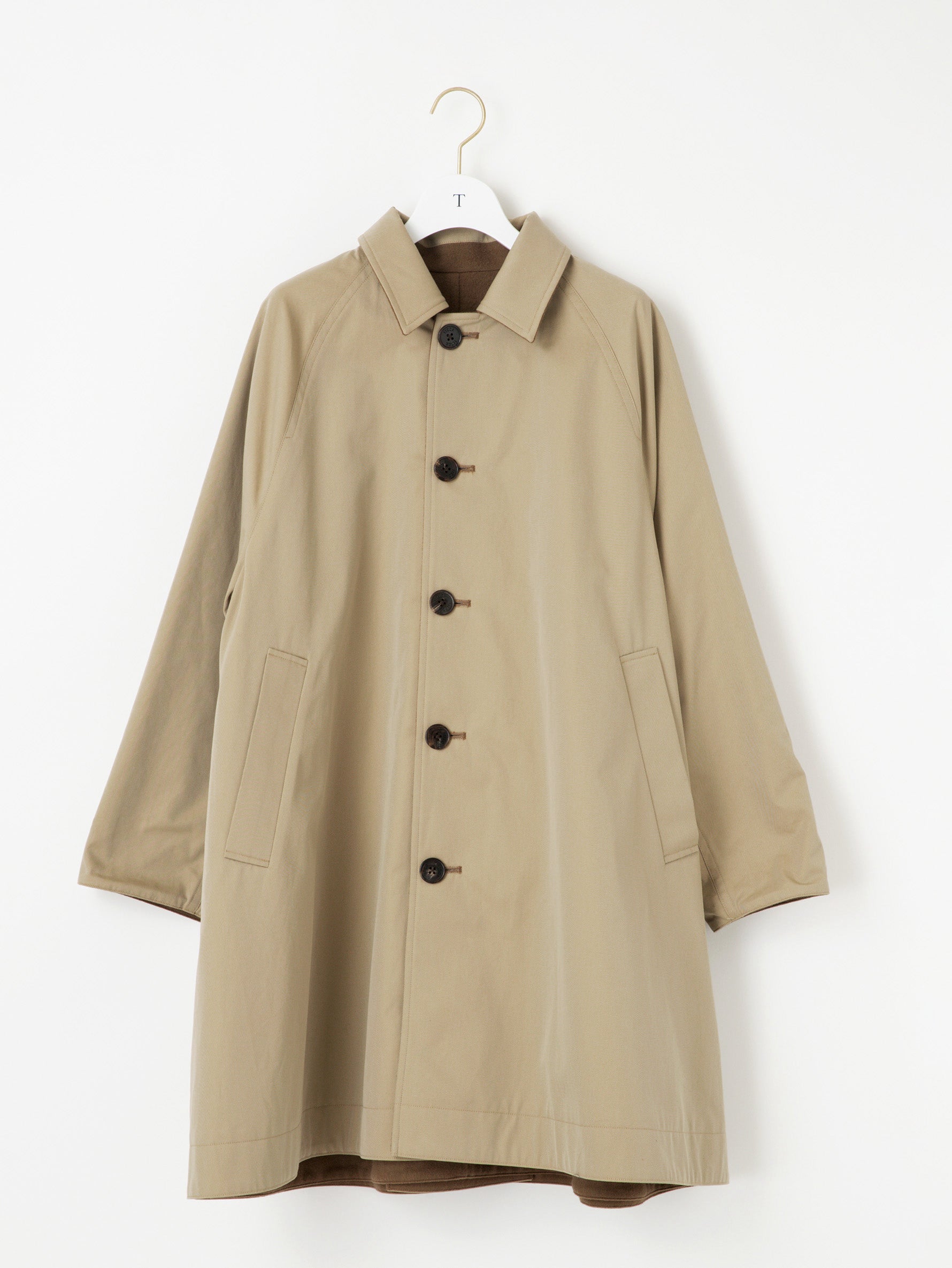 ウールリバーシブルステンカラーコート/TBCA-013