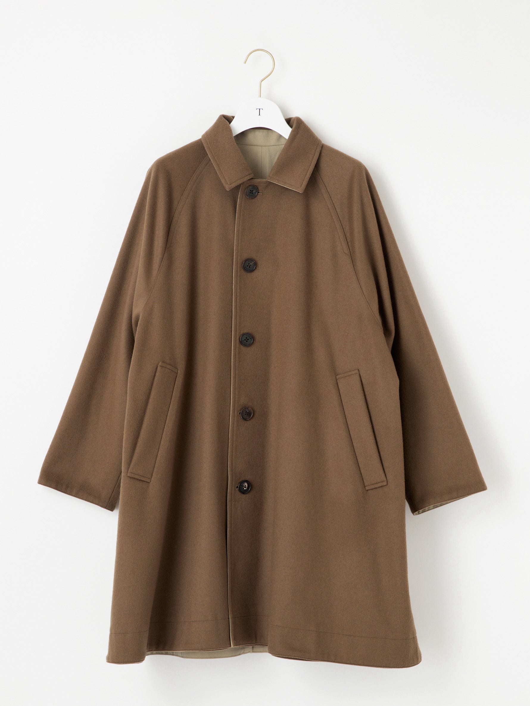 ウールリバーシブルステンカラーコート/TBCA-013