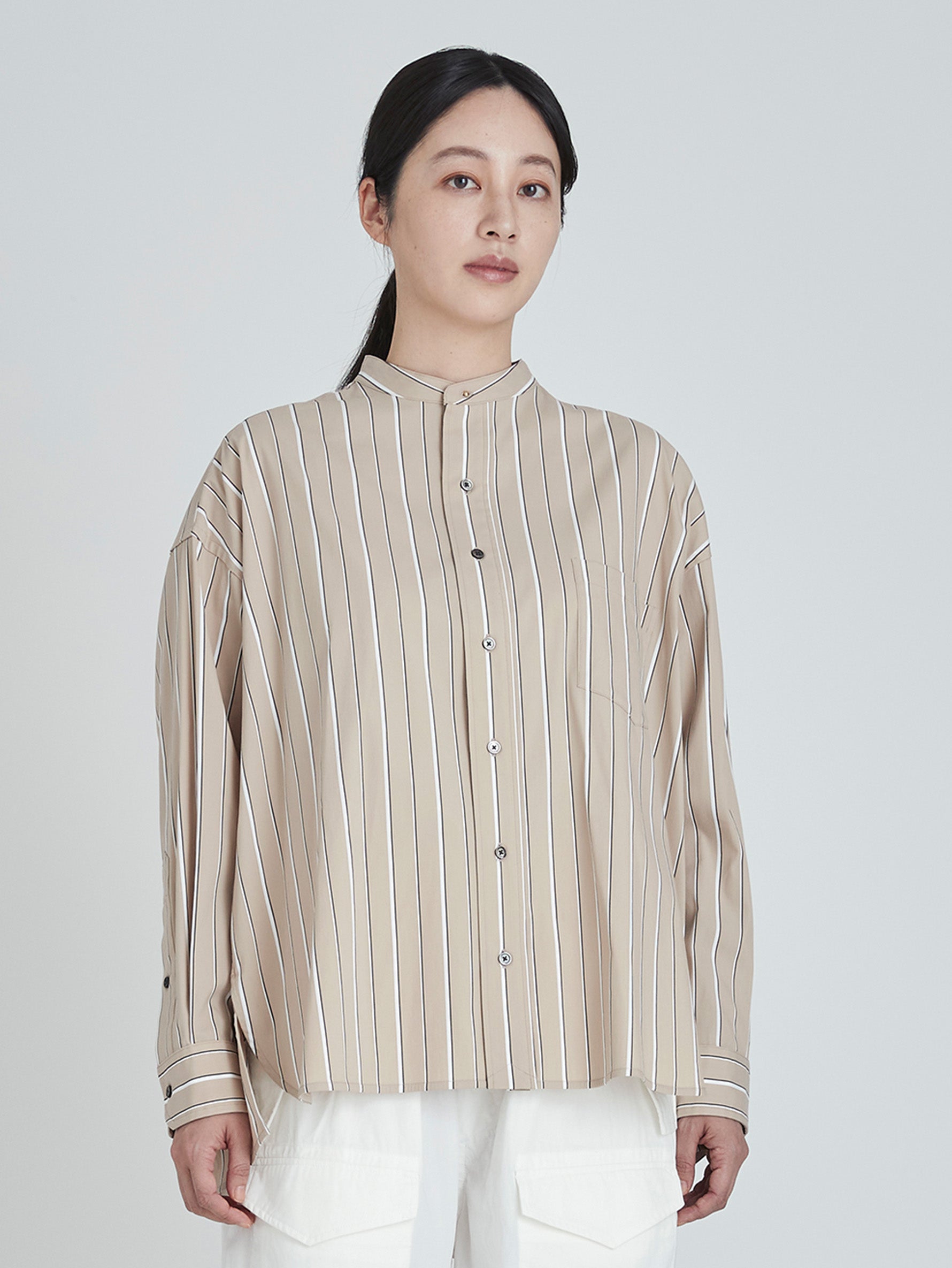 ノーカラースクエアビッグシャツ/TBCA-132