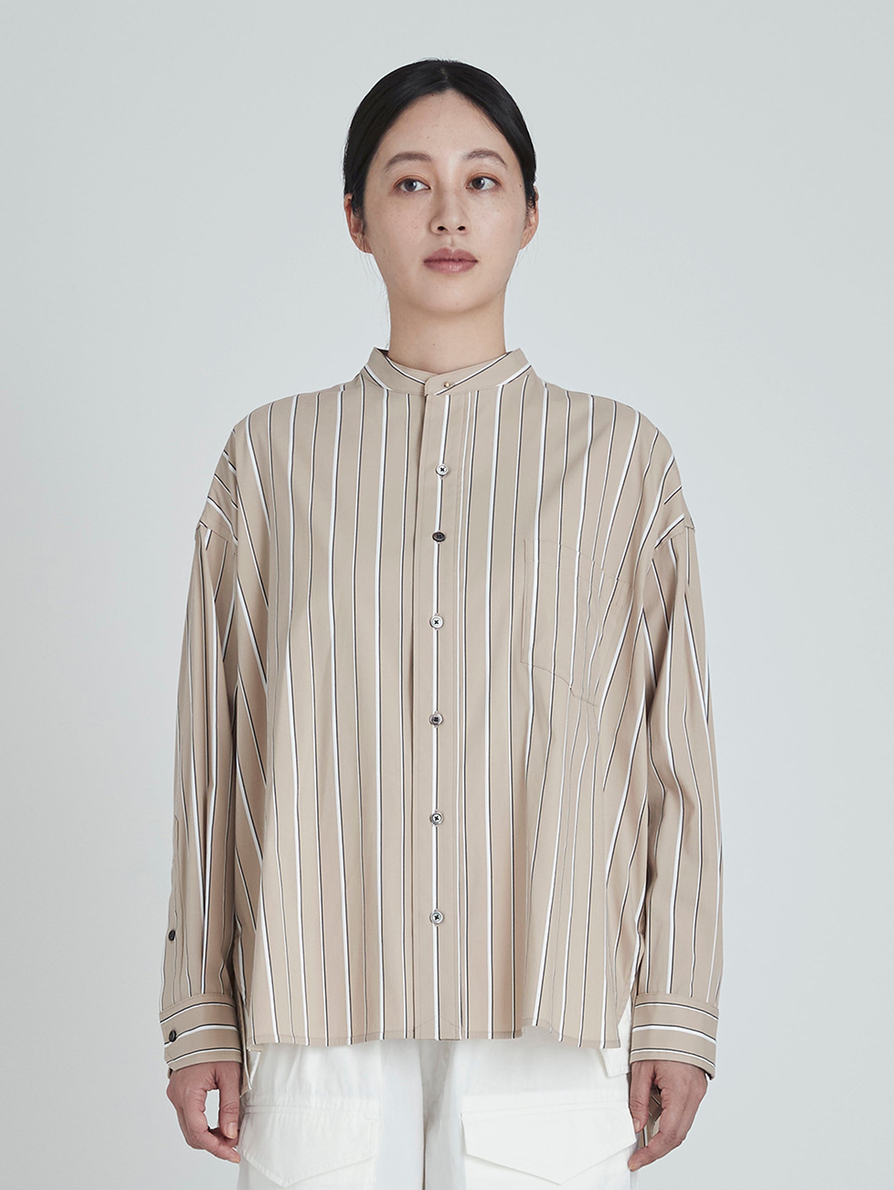 ノーカラースクエアビッグシャツ/TBCA-132