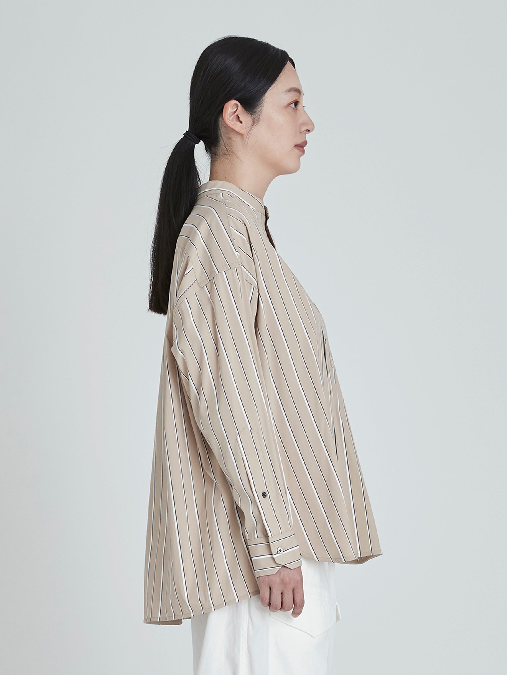 ノーカラースクエアビッグシャツ/TBCA-132