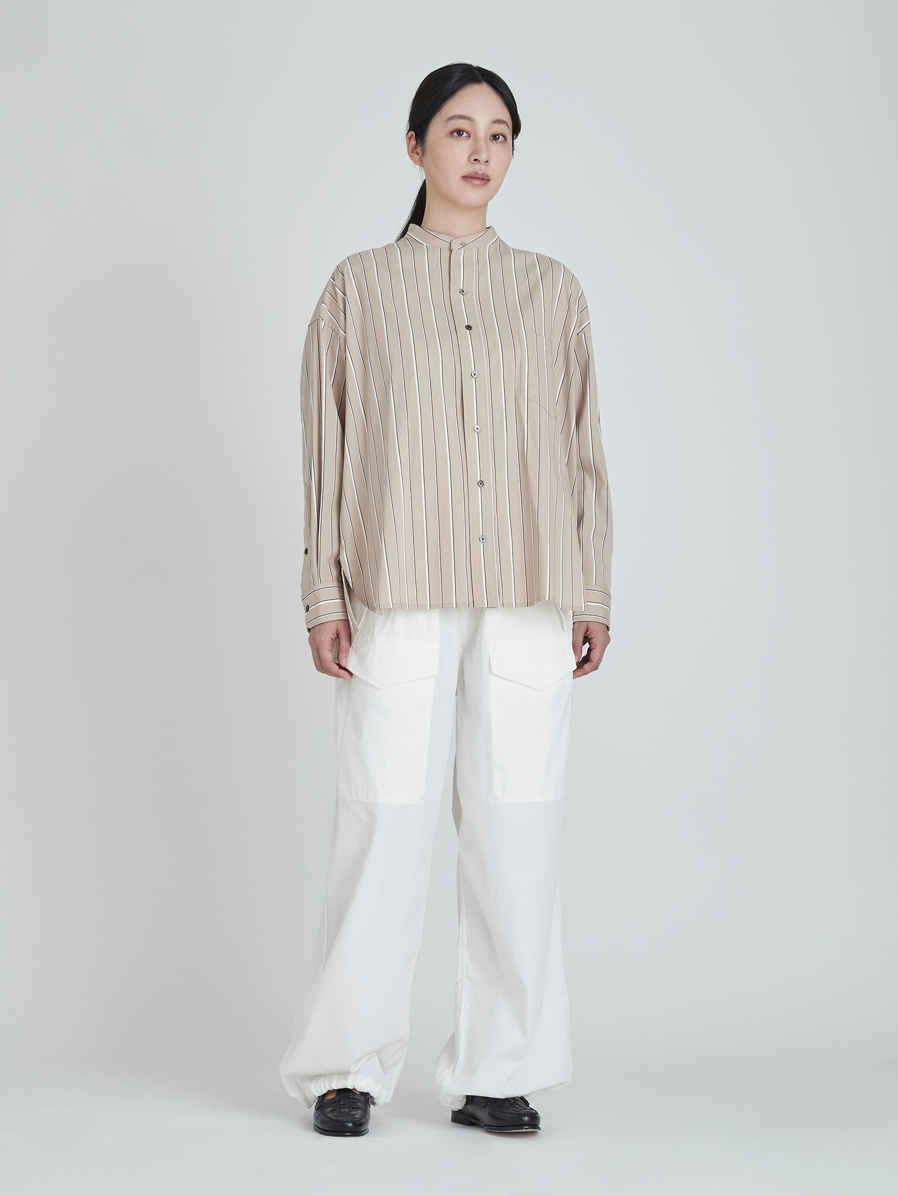 ノーカラースクエアビッグシャツ/TBCA-132