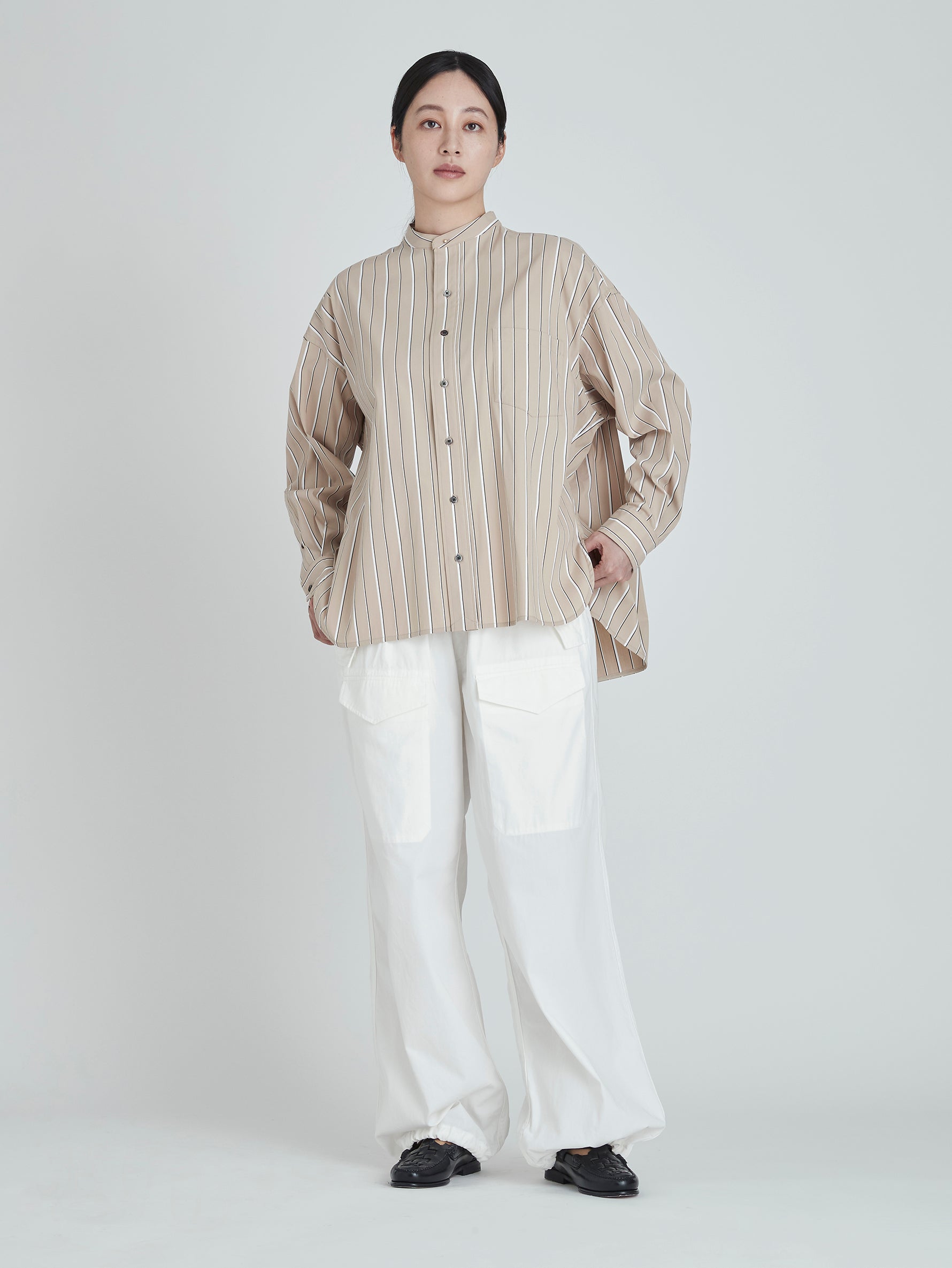 ノーカラースクエアビッグシャツ/TBCA-132