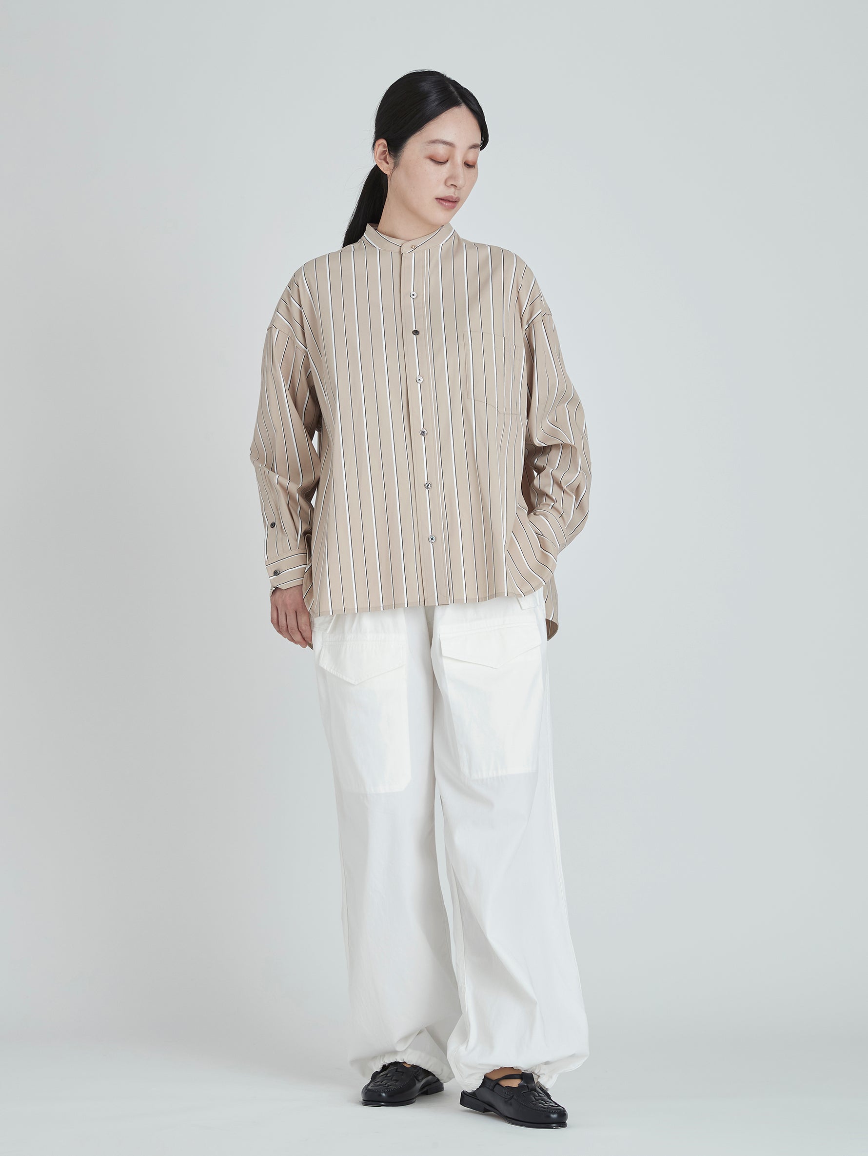 ノーカラースクエアビッグシャツ/TBCA-132