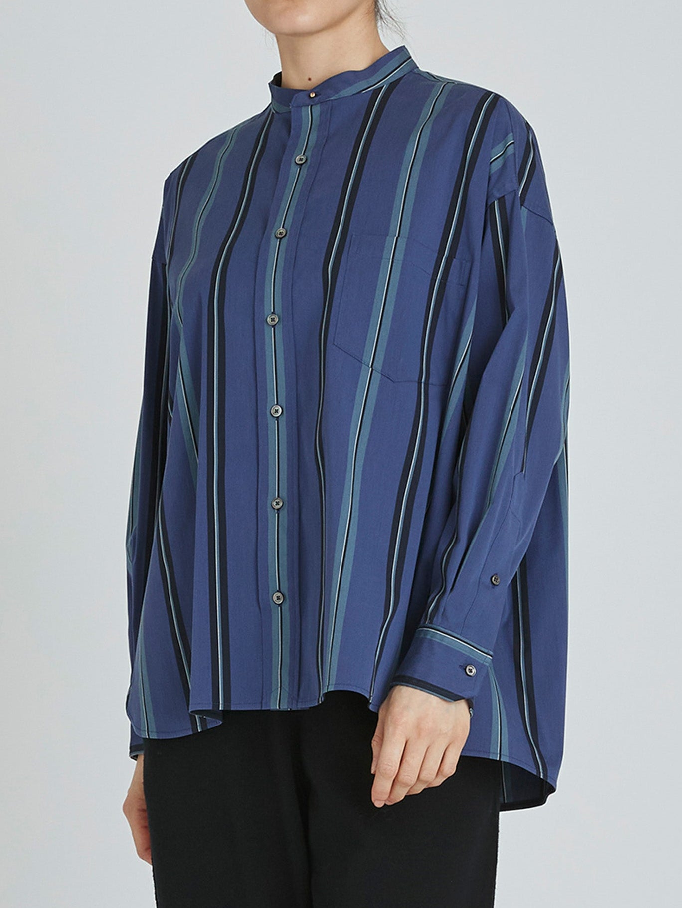 ノーカラースクエアビッグシャツ/TBCA-132