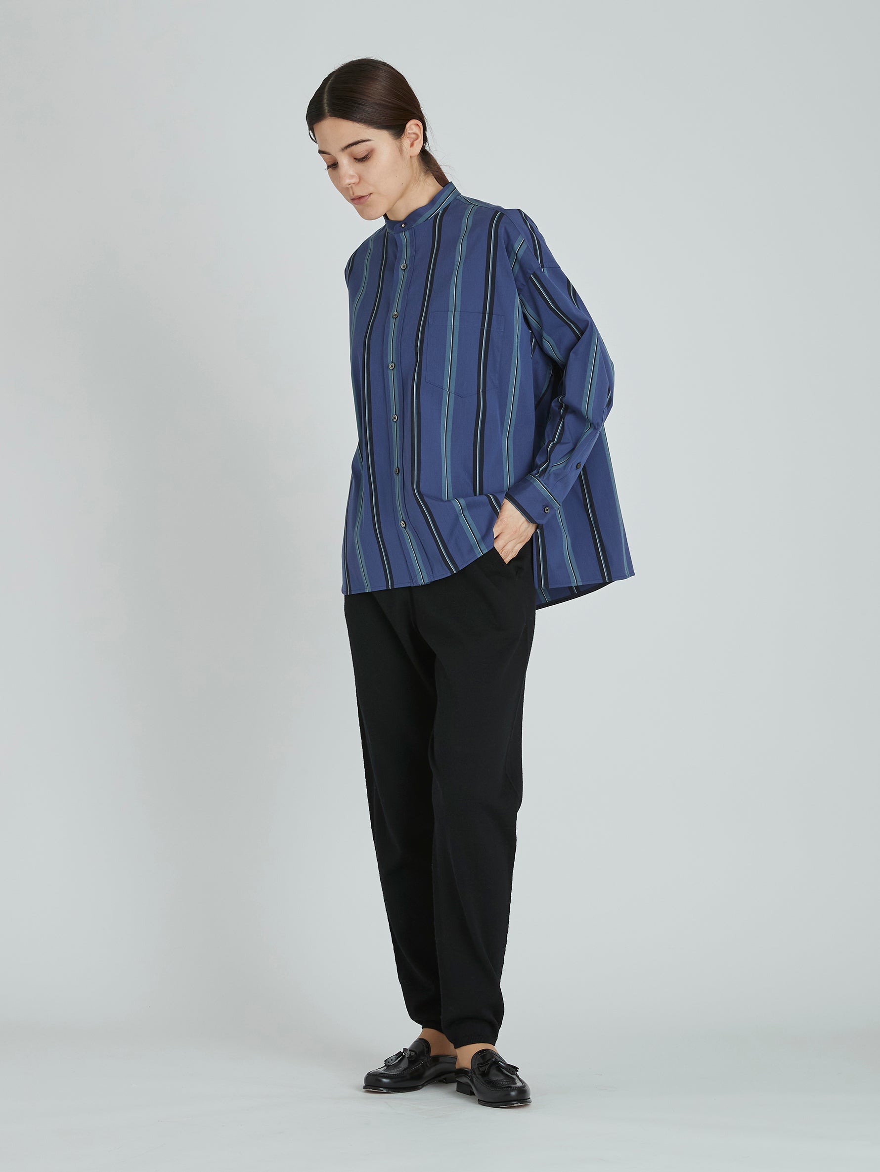 ノーカラースクエアビッグシャツ/TBCA-132