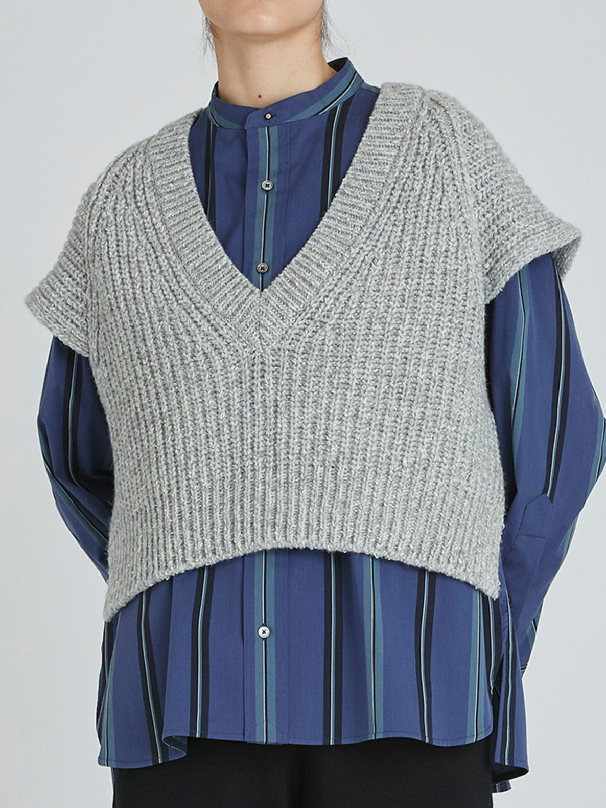 ラメ2wayニットベスト/TBCA-311