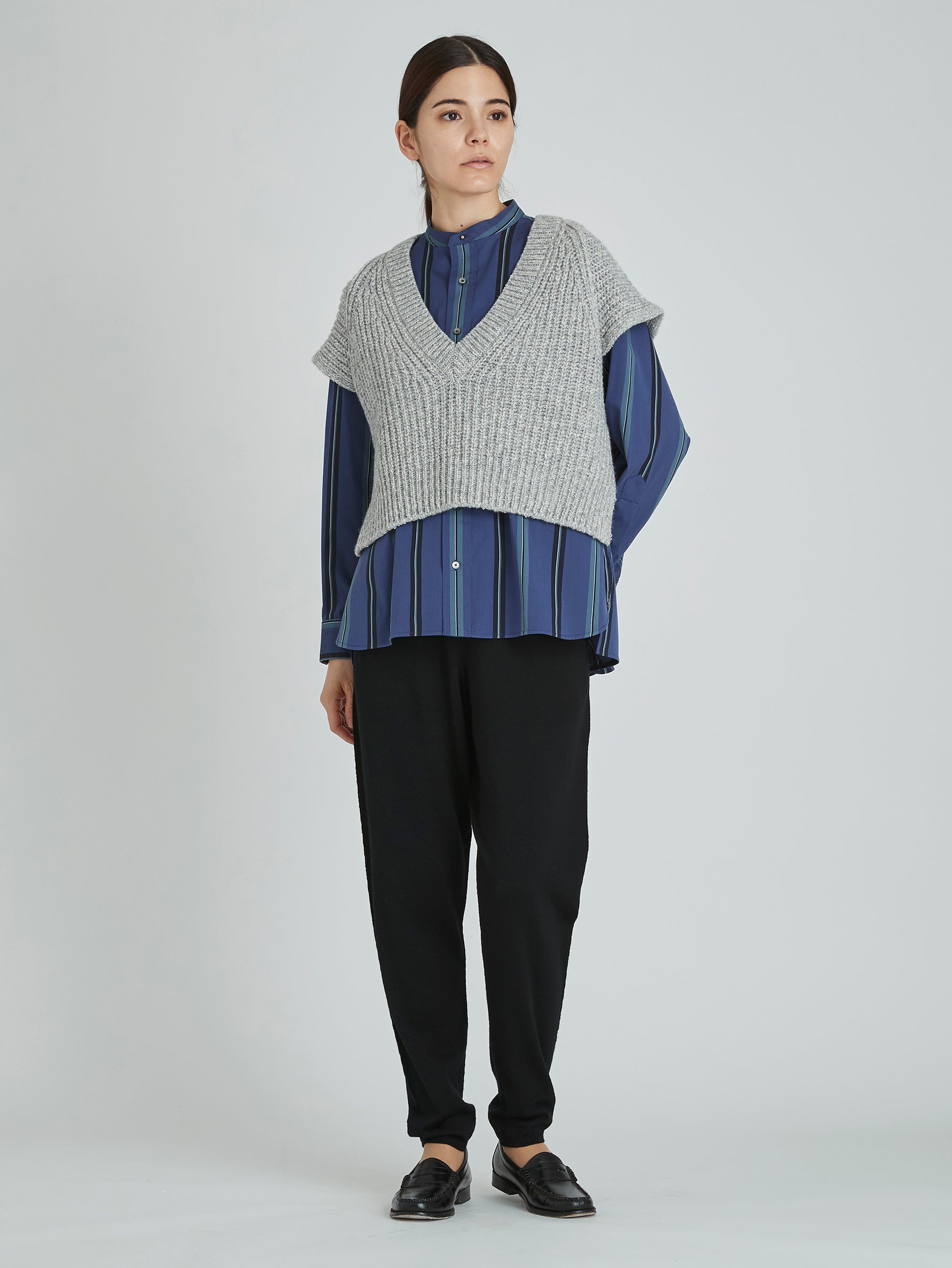 ノーカラースクエアビッグシャツ/TBCA-132