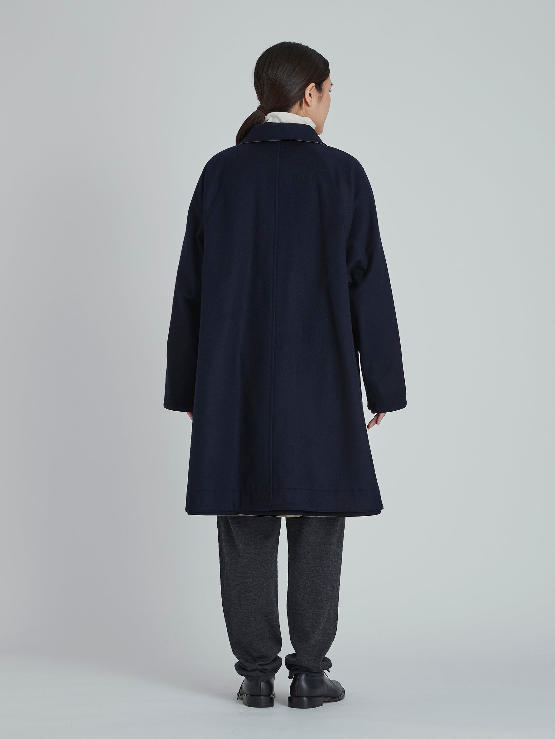 ウールリバーシブルステンカラーコート/TBCA-013