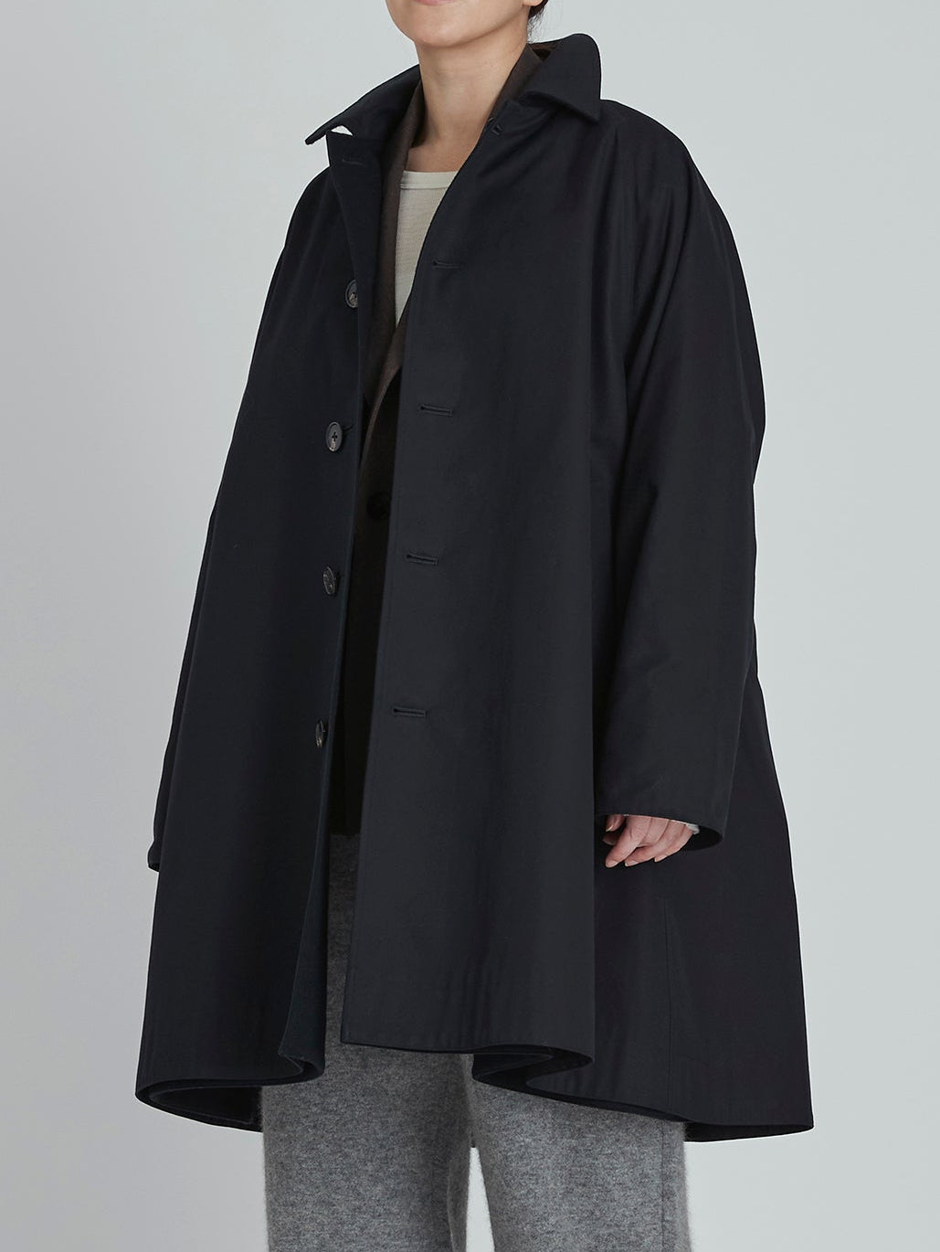 ウールリバーシブルステンカラーコート/TBCA-013