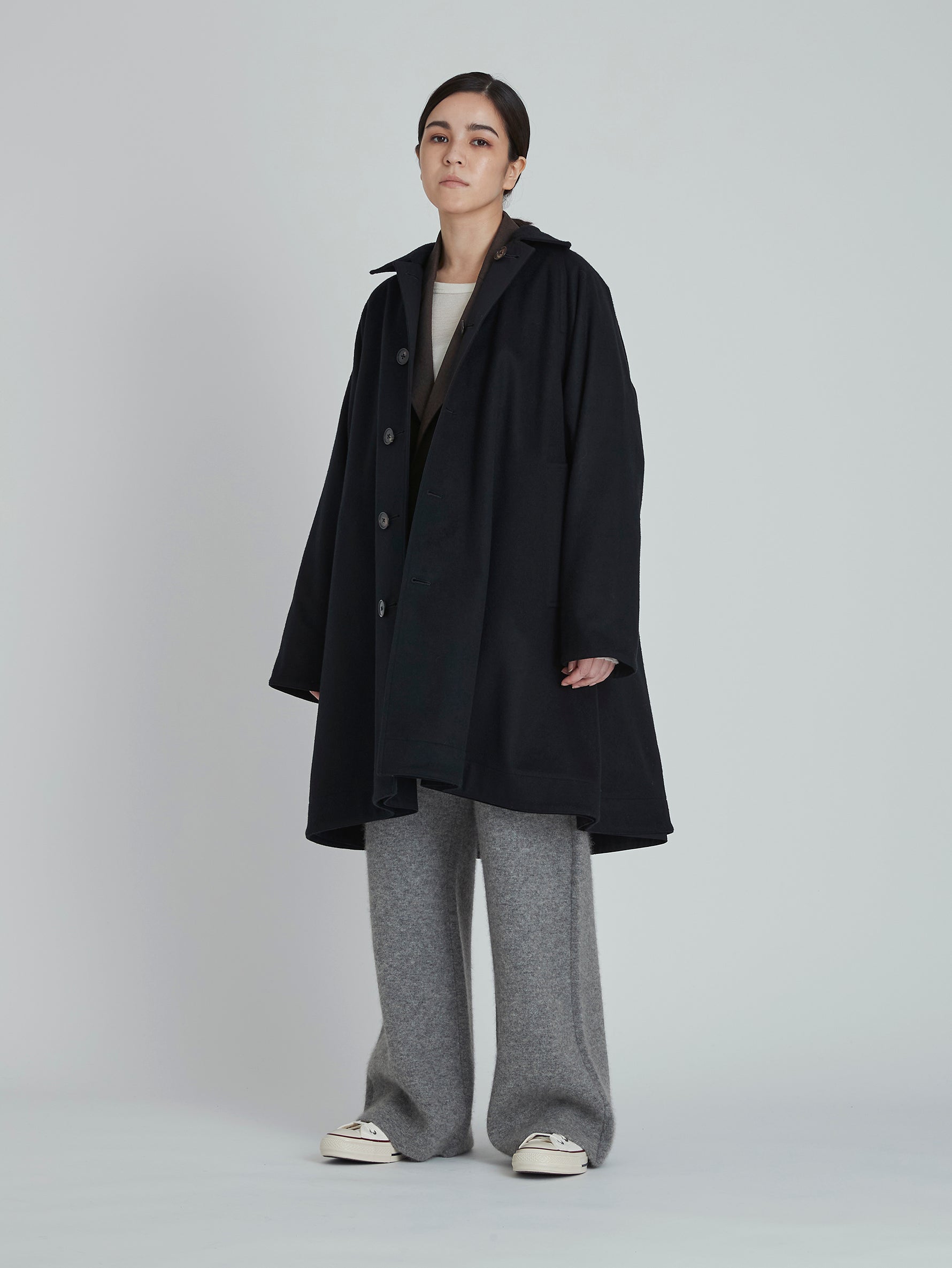 ウールリバーシブルステンカラーコート/TBCA-013