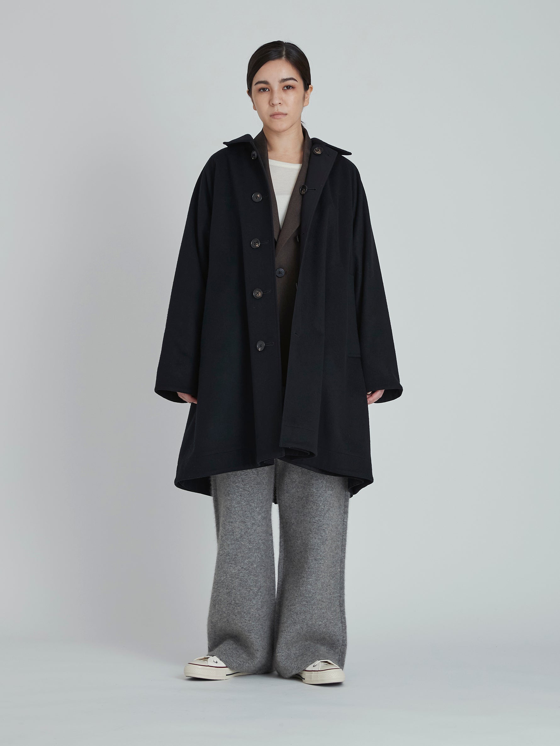 ウールリバーシブルステンカラーコート/TBCA-013