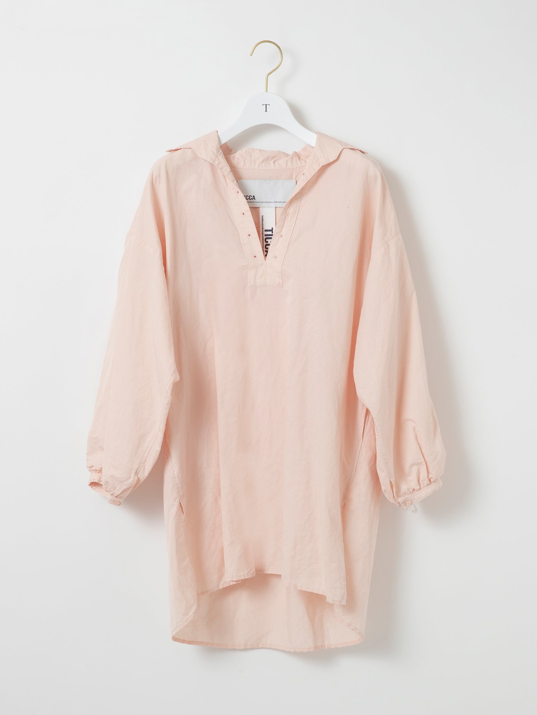 コットンリネンレースアップシャツ/TBDS-022