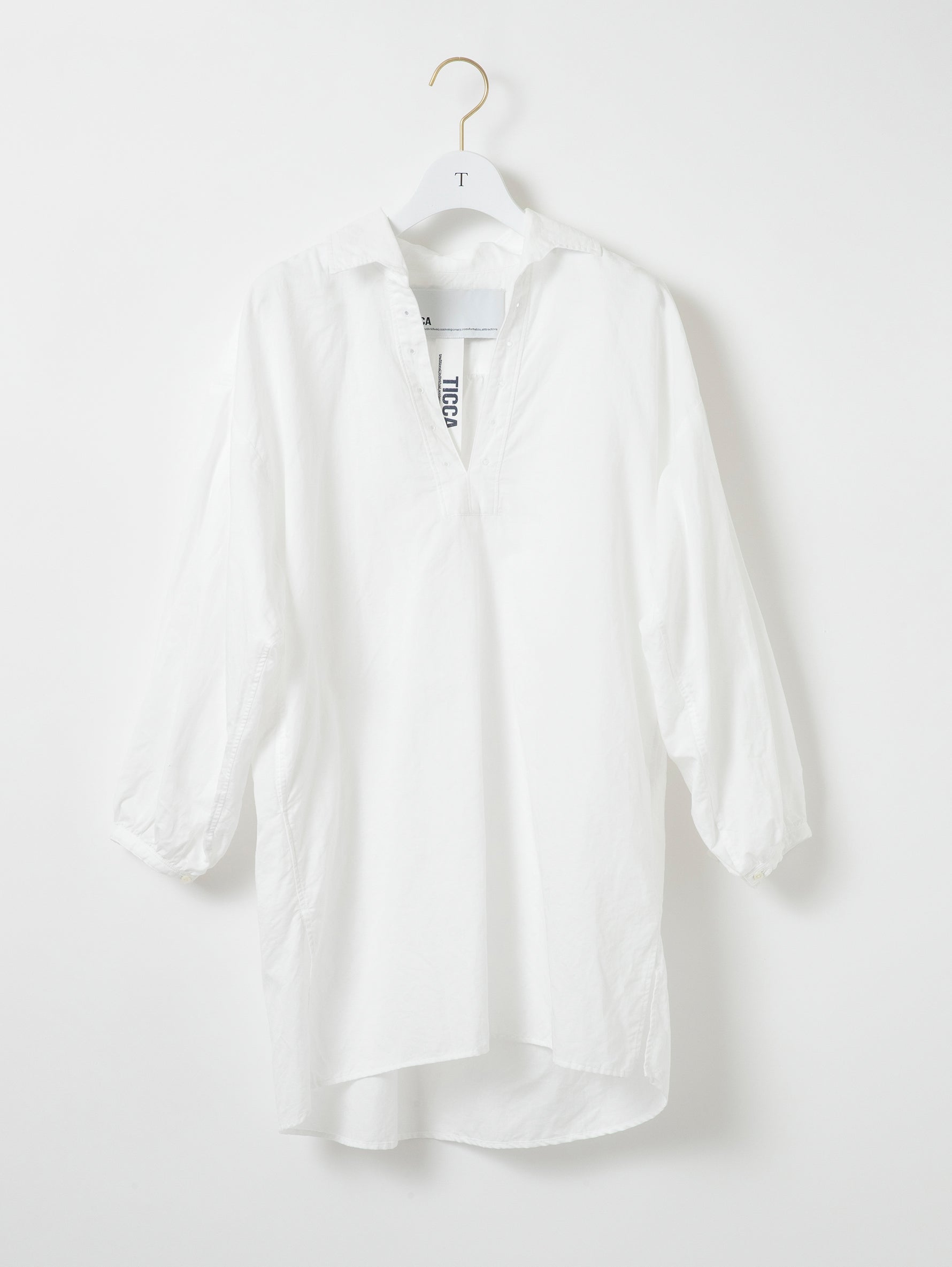 コットンリネンレースアップシャツ/TBDS-022