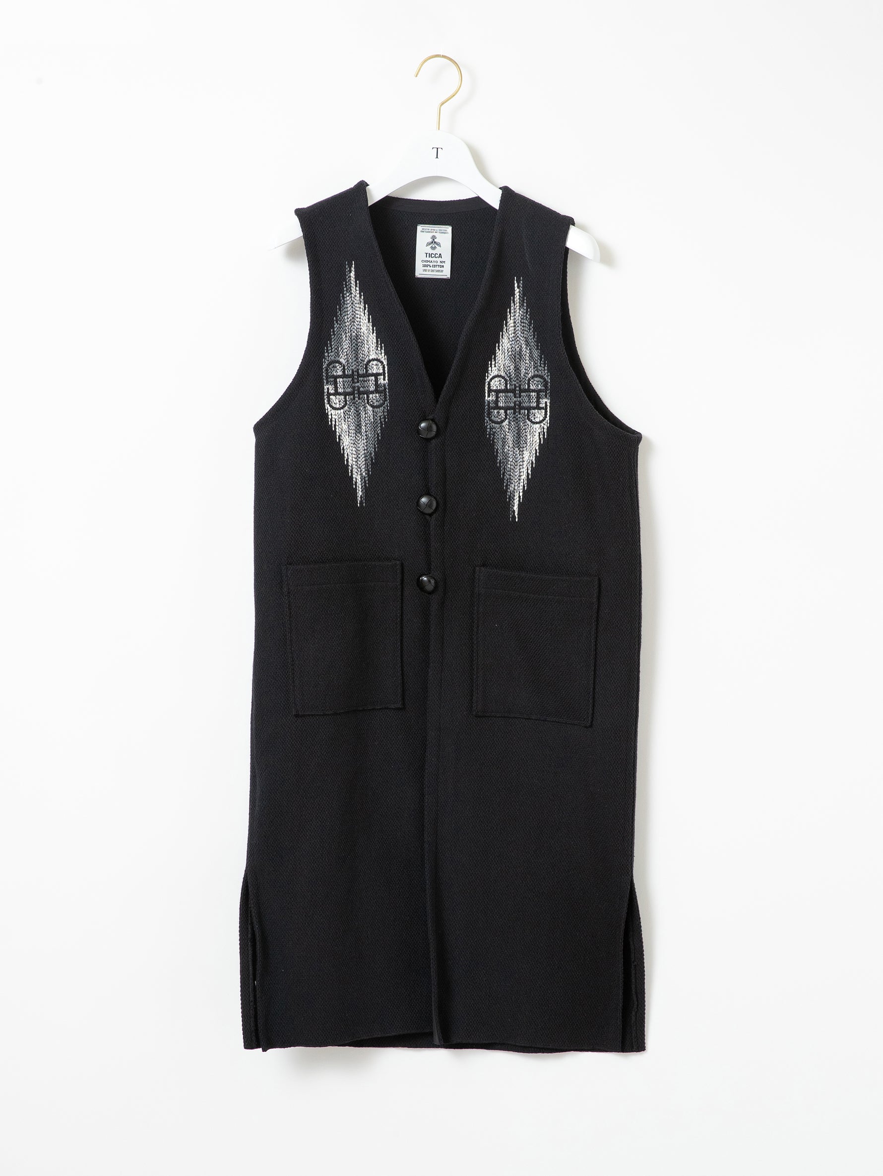 ネイティブ柄ロングベスト/TBDS-092