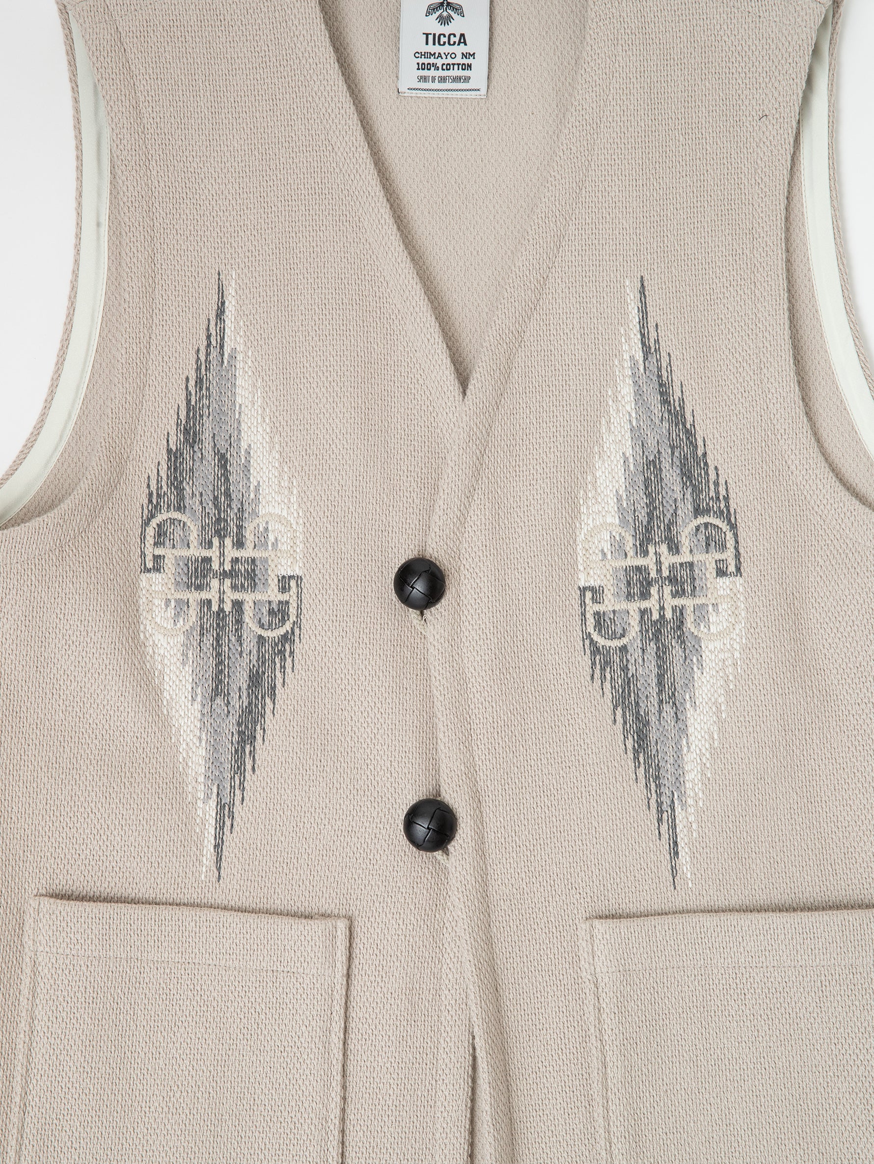 ネイティブ柄ロングベスト/TBDS-092