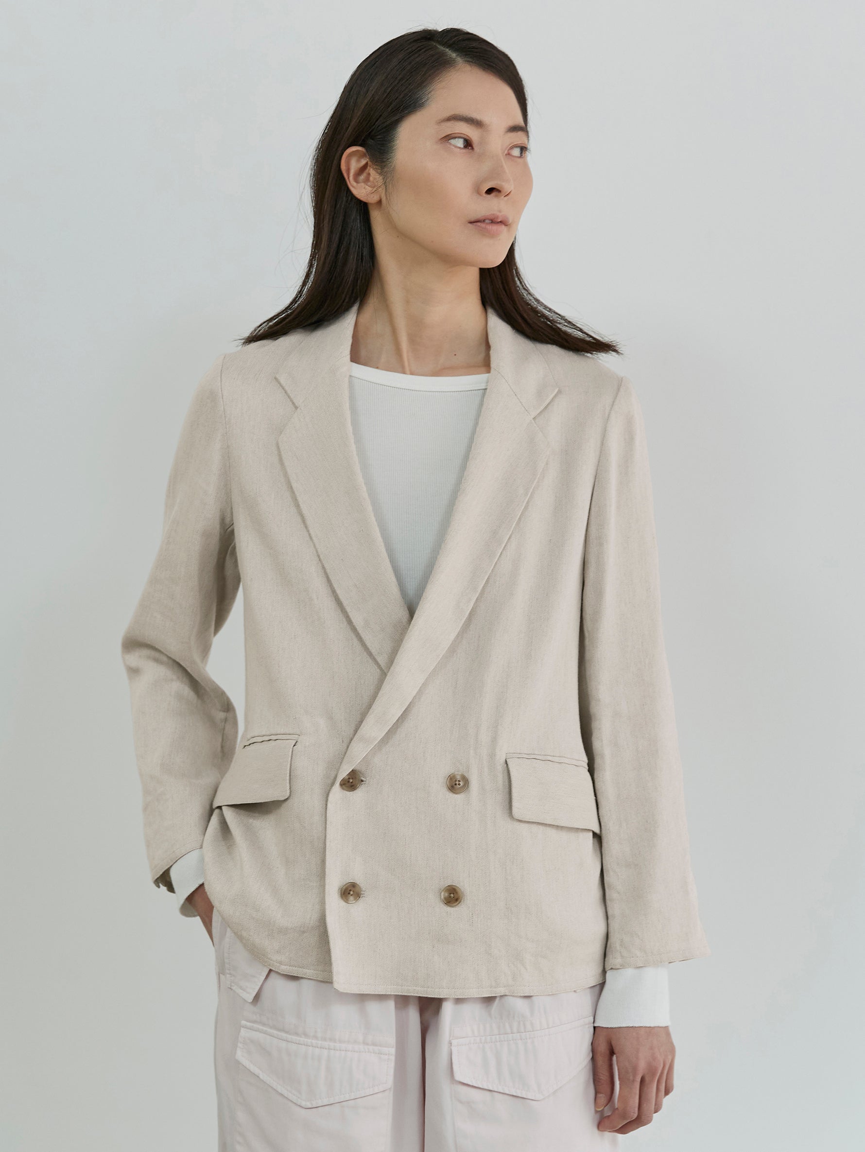 リネンヴィスコースジャケット/TBDS-152