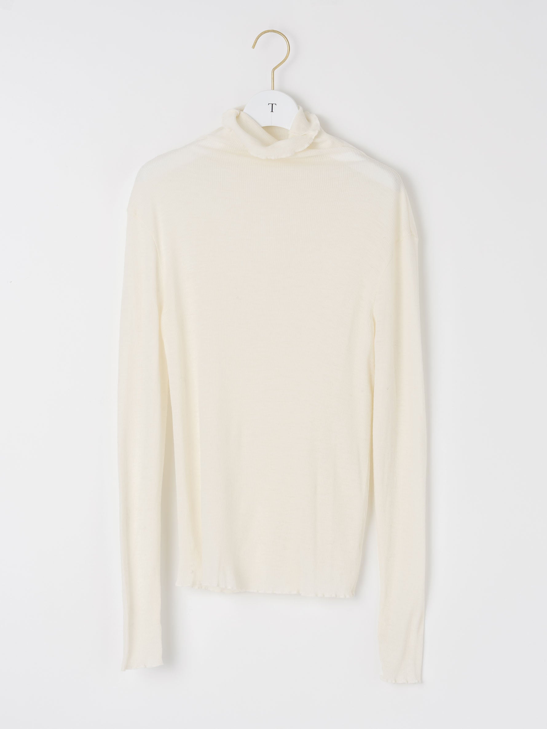 ウールシルクボトルネックプルオーバー/TBDA-282