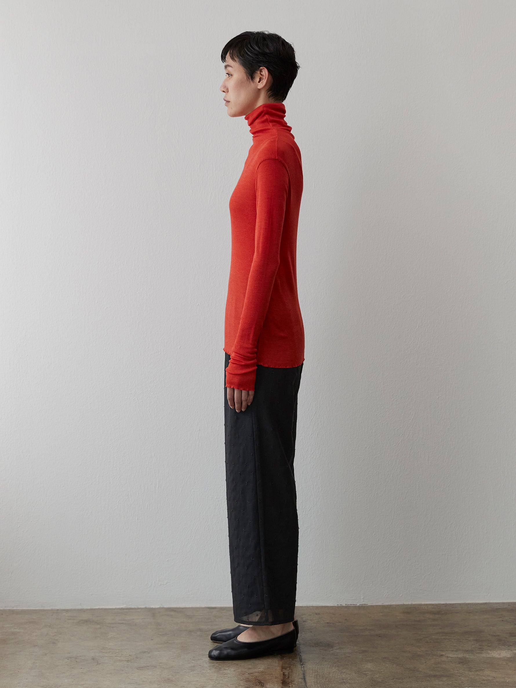 ウールシルクボトルネックプルオーバー/TBDA-282