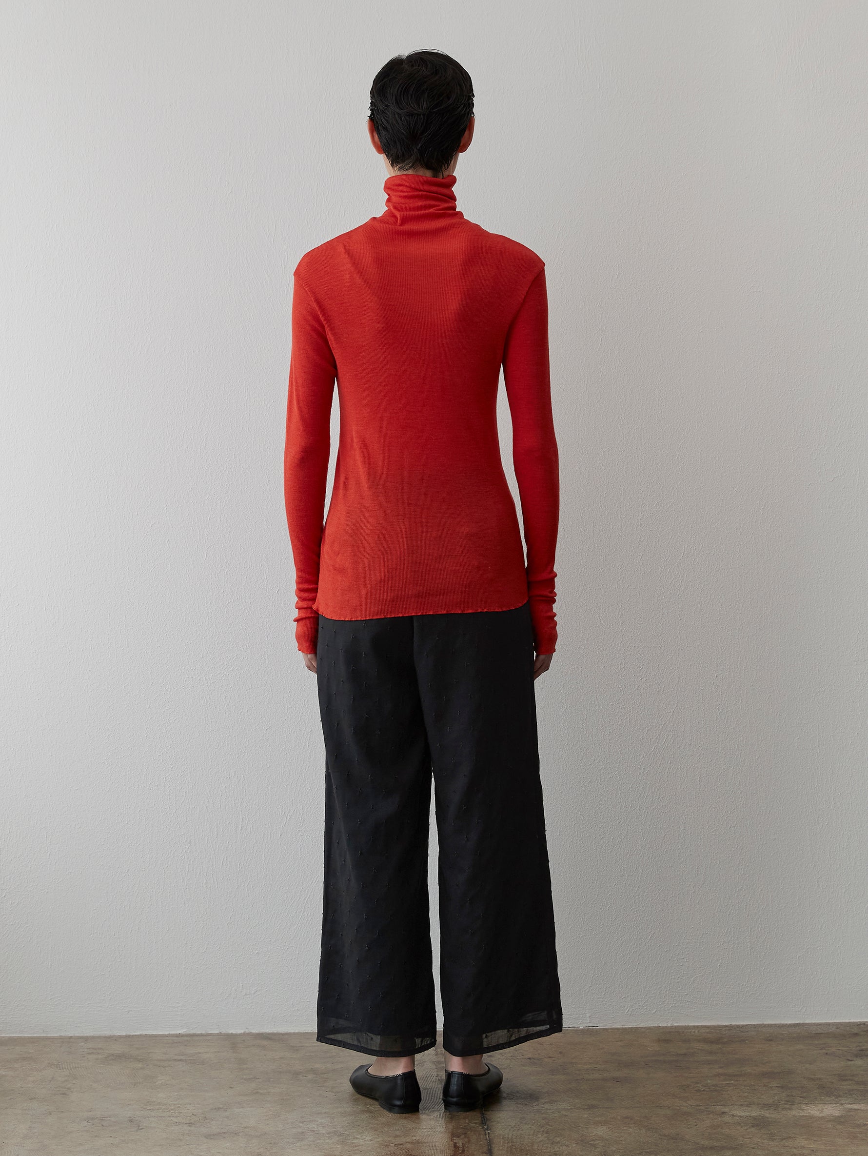 ウールシルクボトルネックプルオーバー/TBDA-282