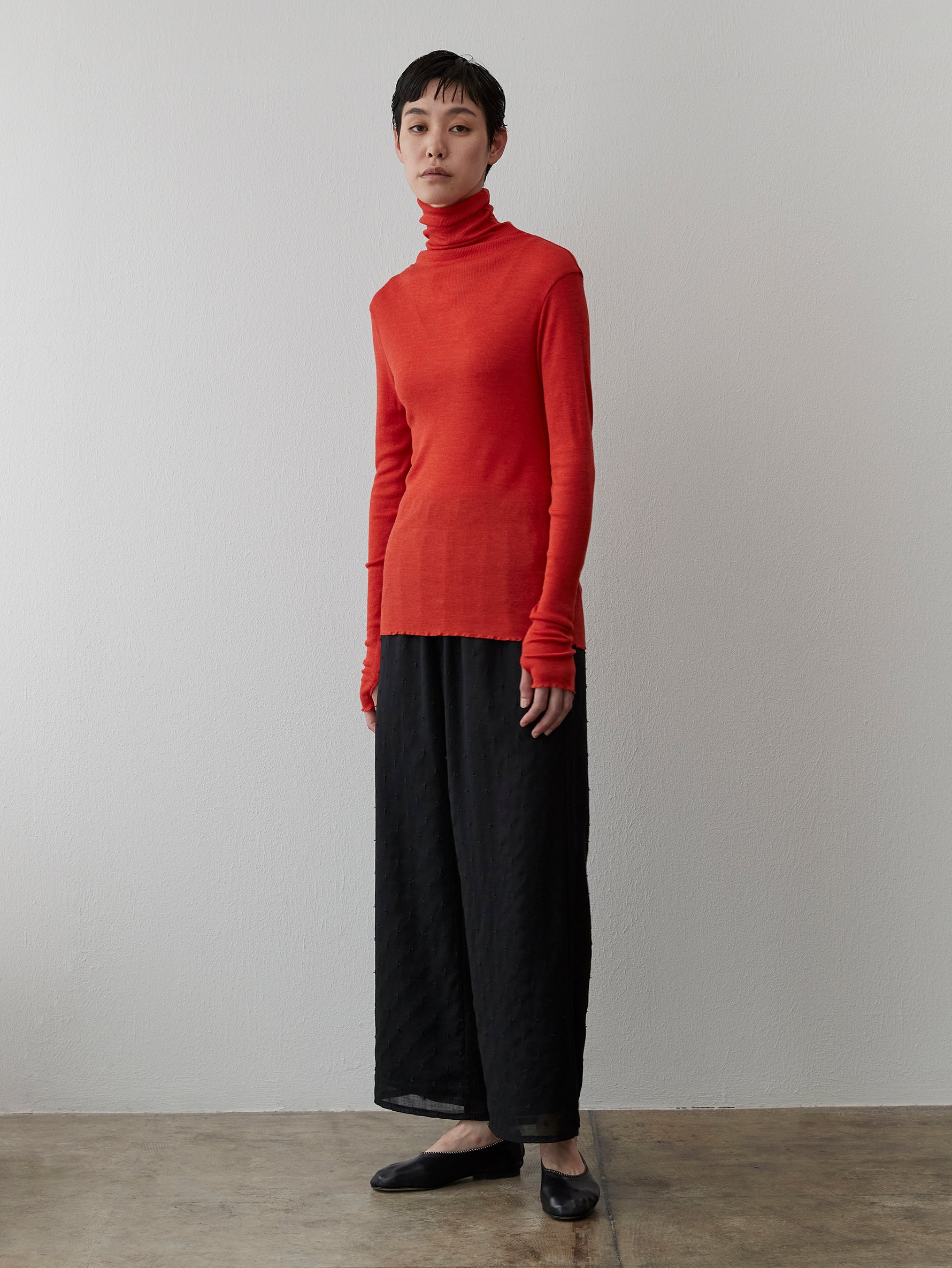 ウールシルクボトルネックプルオーバー/TBDA-282