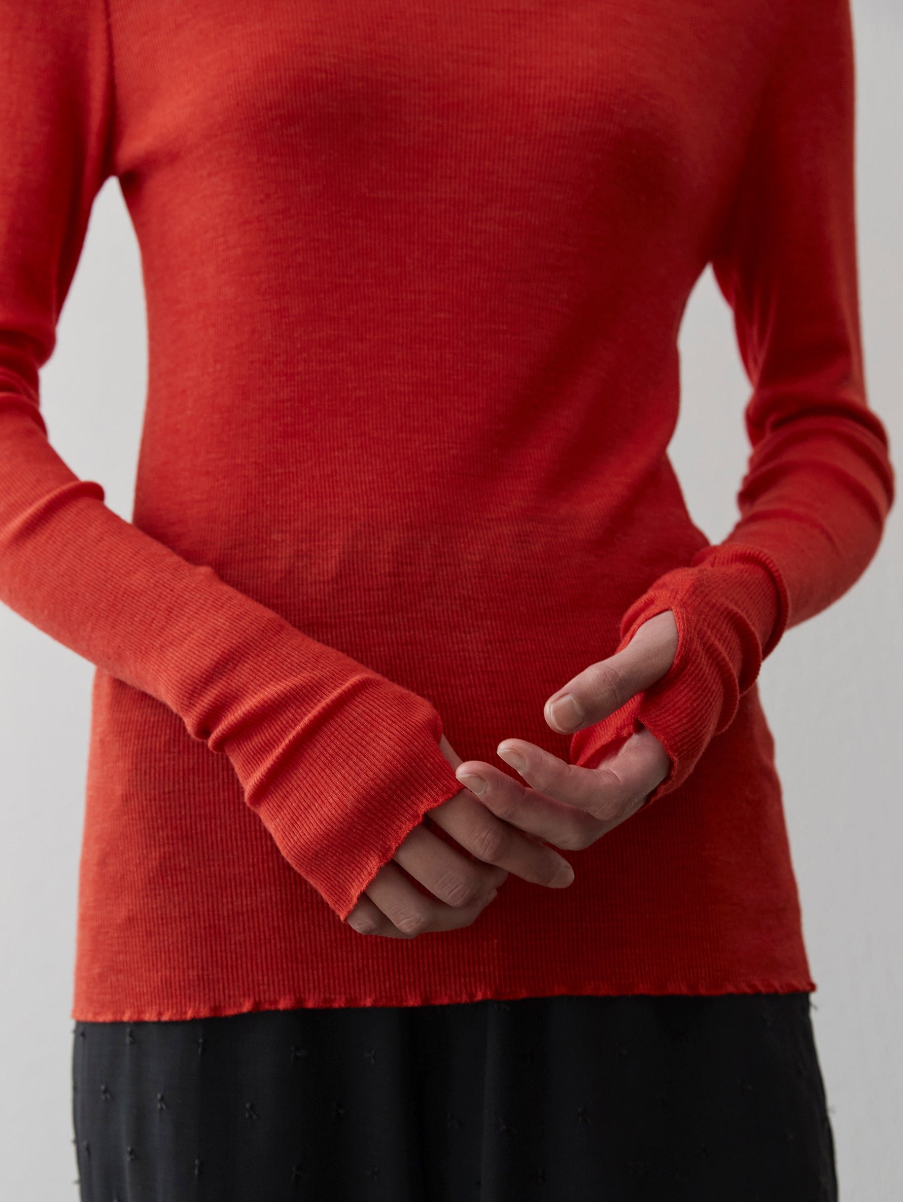 ウールシルクボトルネックプルオーバー/TBDA-282