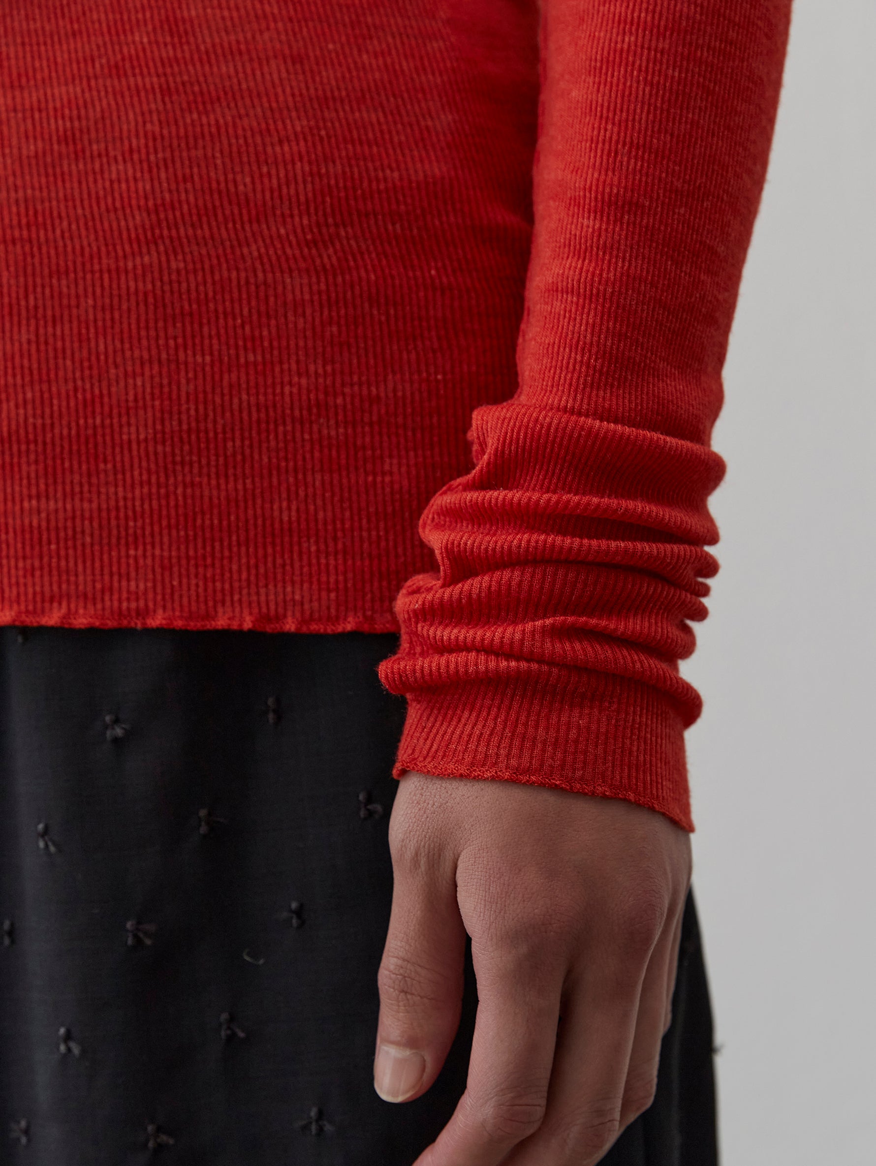 ウールシルクボトルネックプルオーバー/TBDA-282