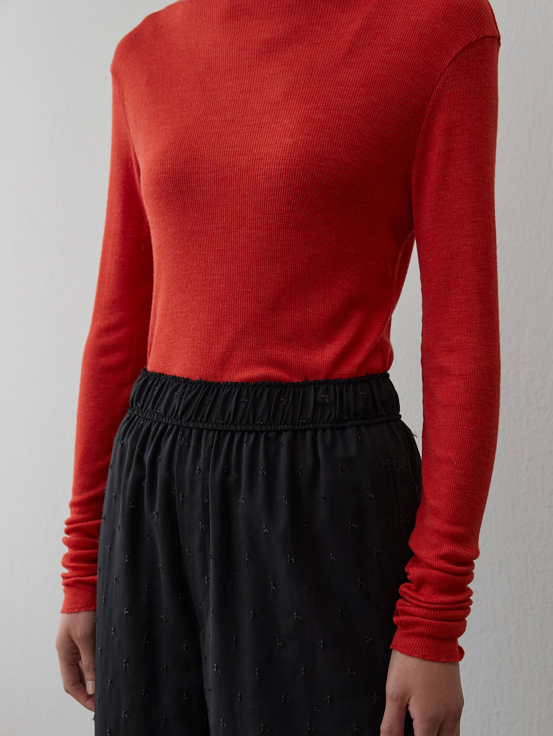 ウールシルクボトルネックプルオーバー/TBDA-282