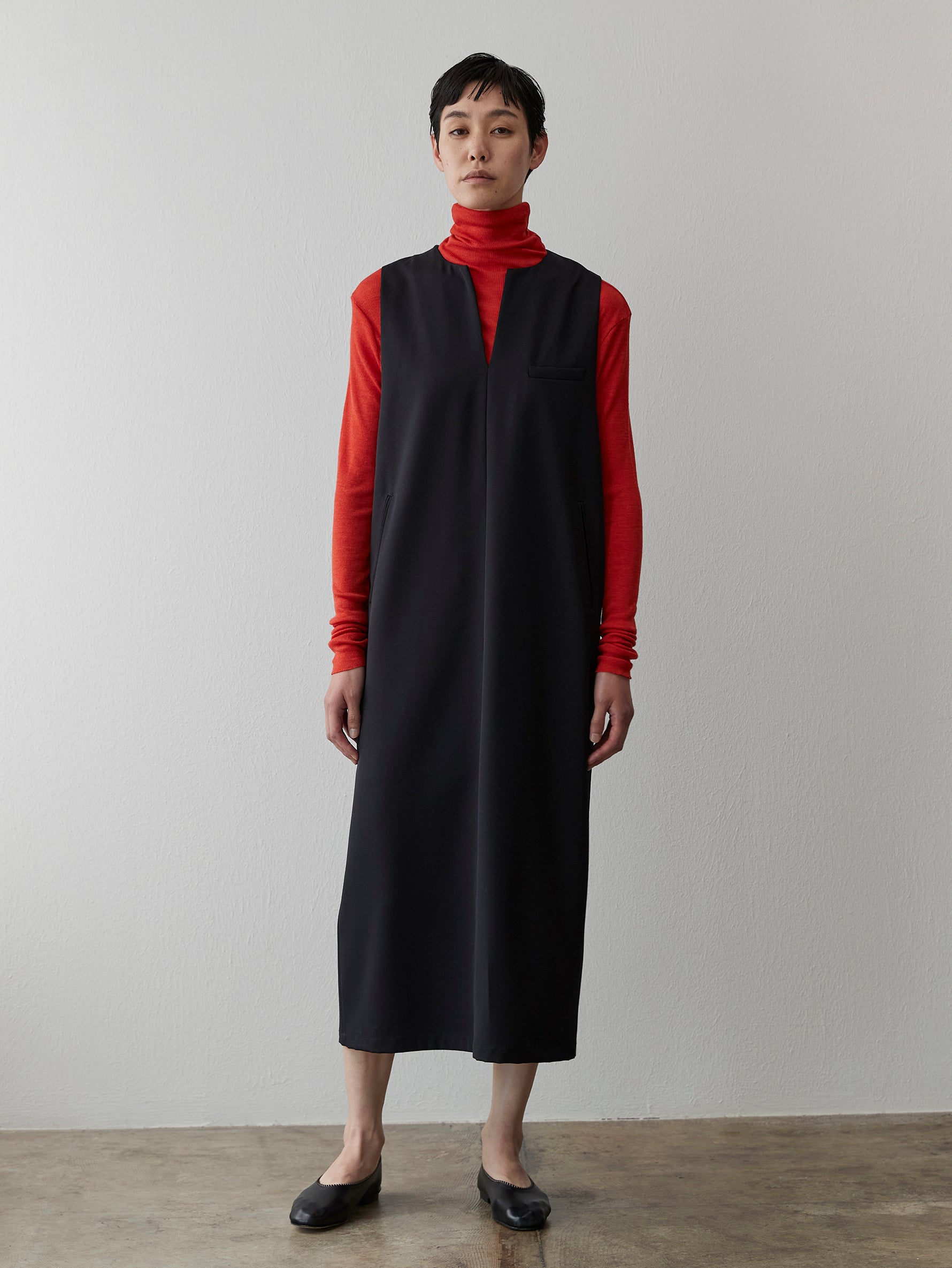 ウールシルクボトルネックプルオーバー/TBDA-282