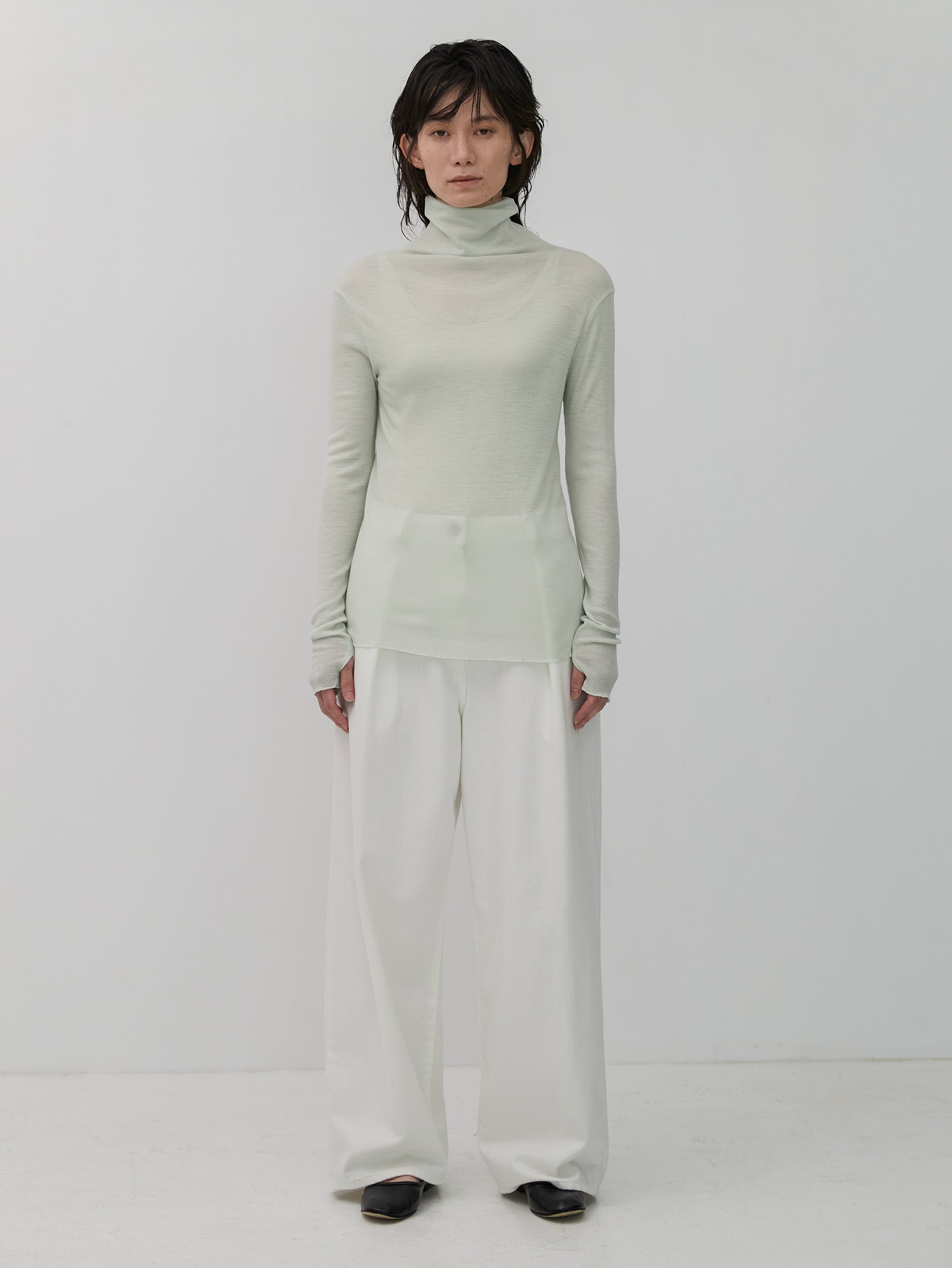 ウールシルクボトルネックプルオーバー/TBDA-282