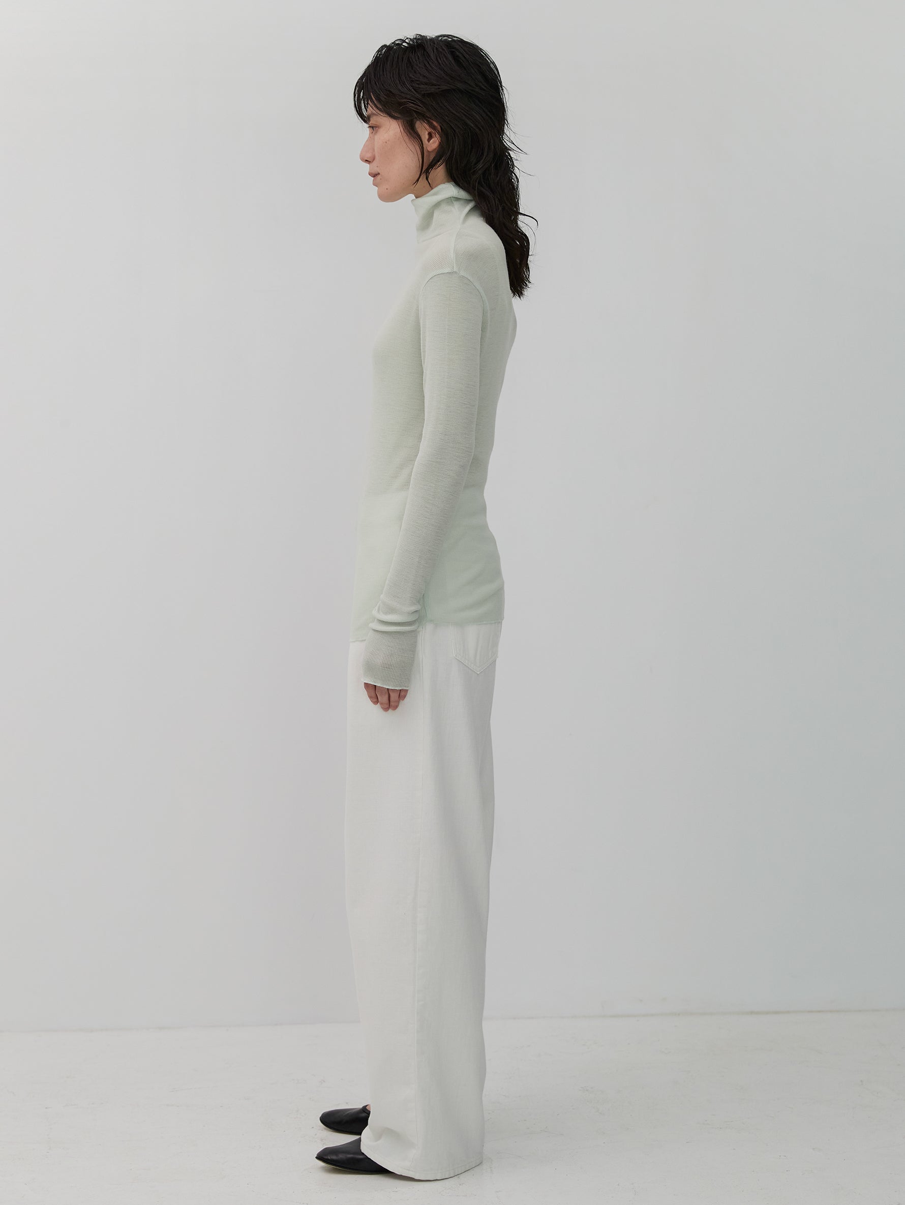 ウールシルクボトルネックプルオーバー/TBDA-282