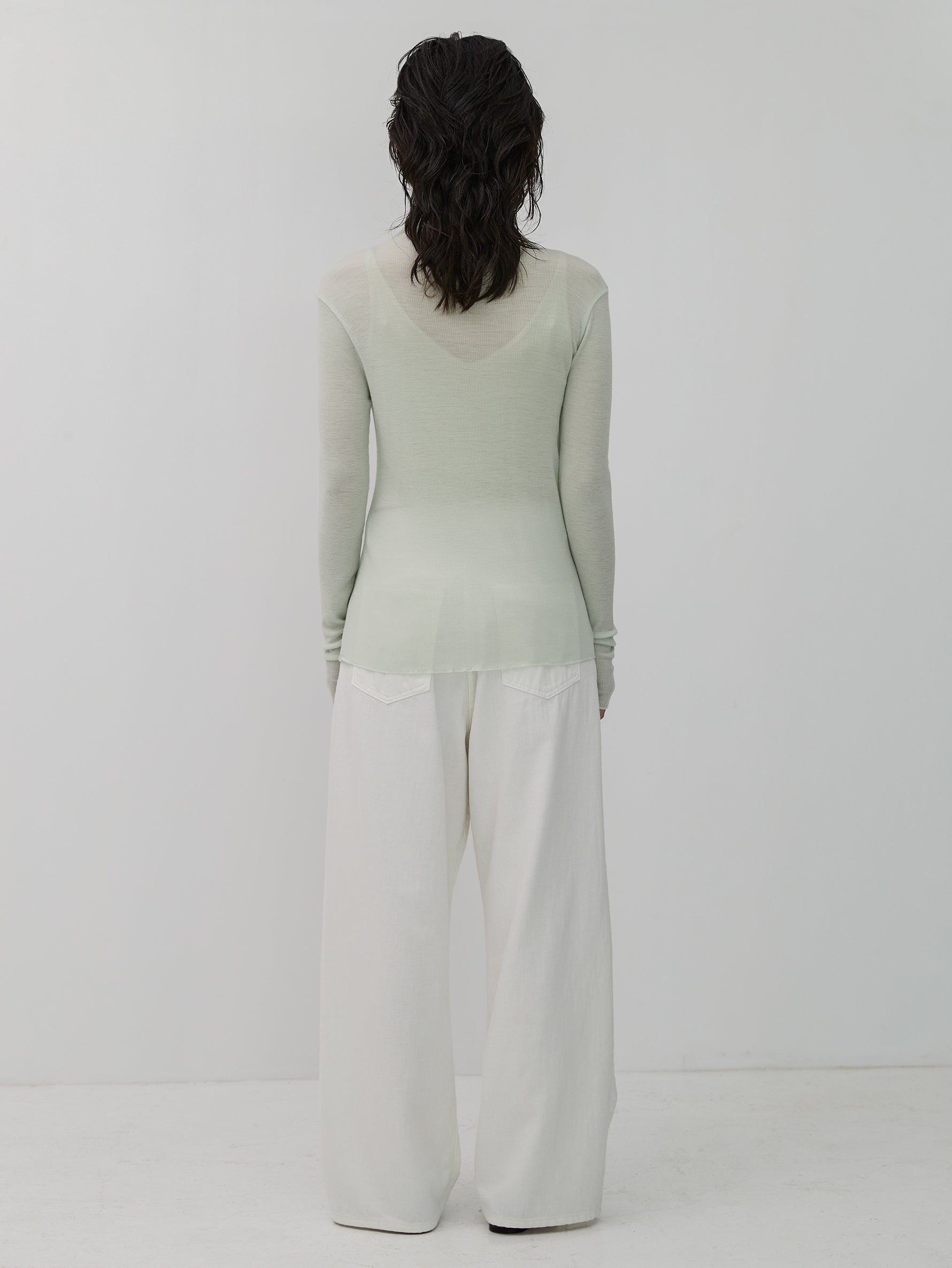 ウールシルクボトルネックプルオーバー/TBDA-282