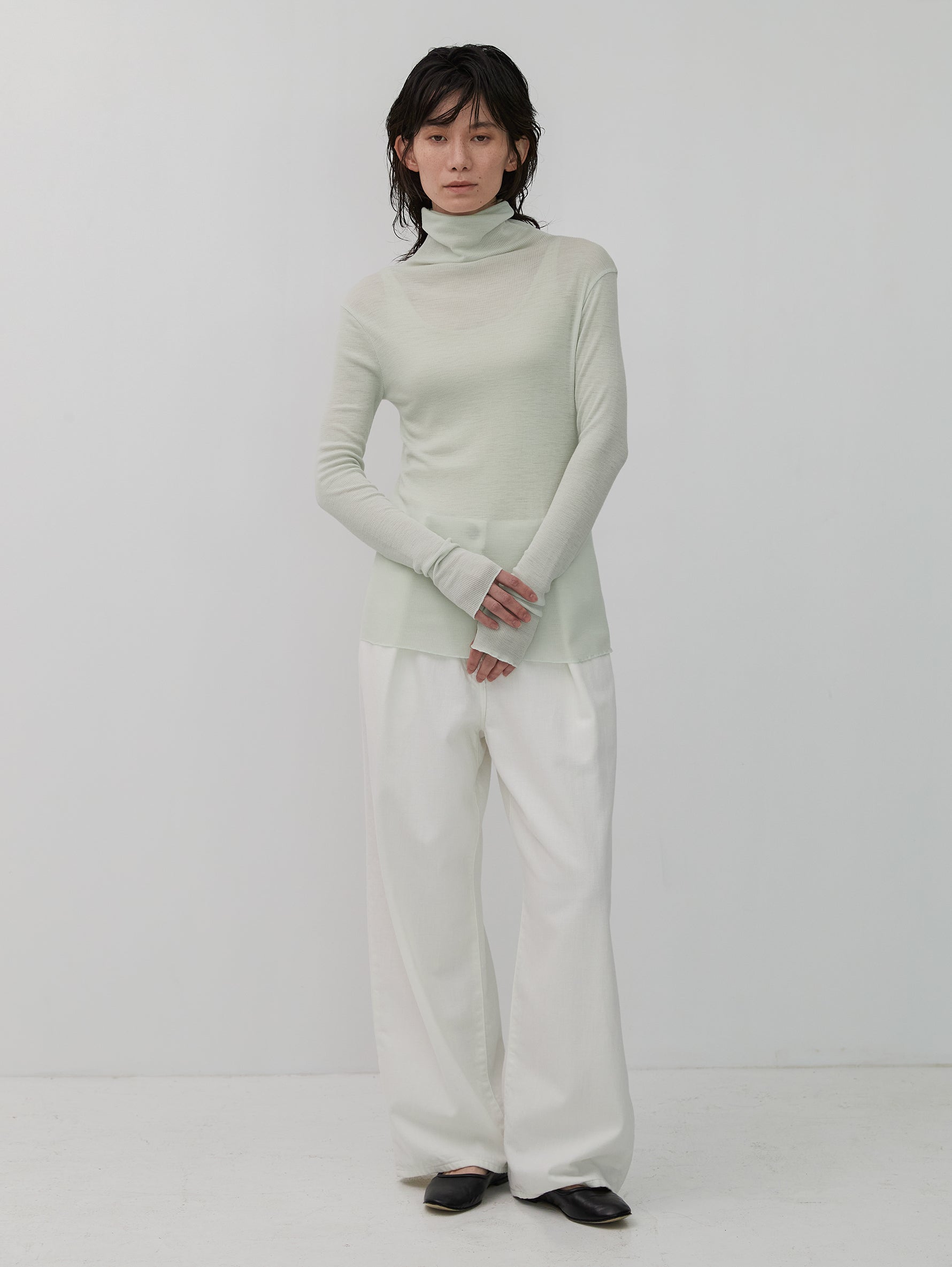 ウールシルクボトルネックプルオーバー/TBDA-282