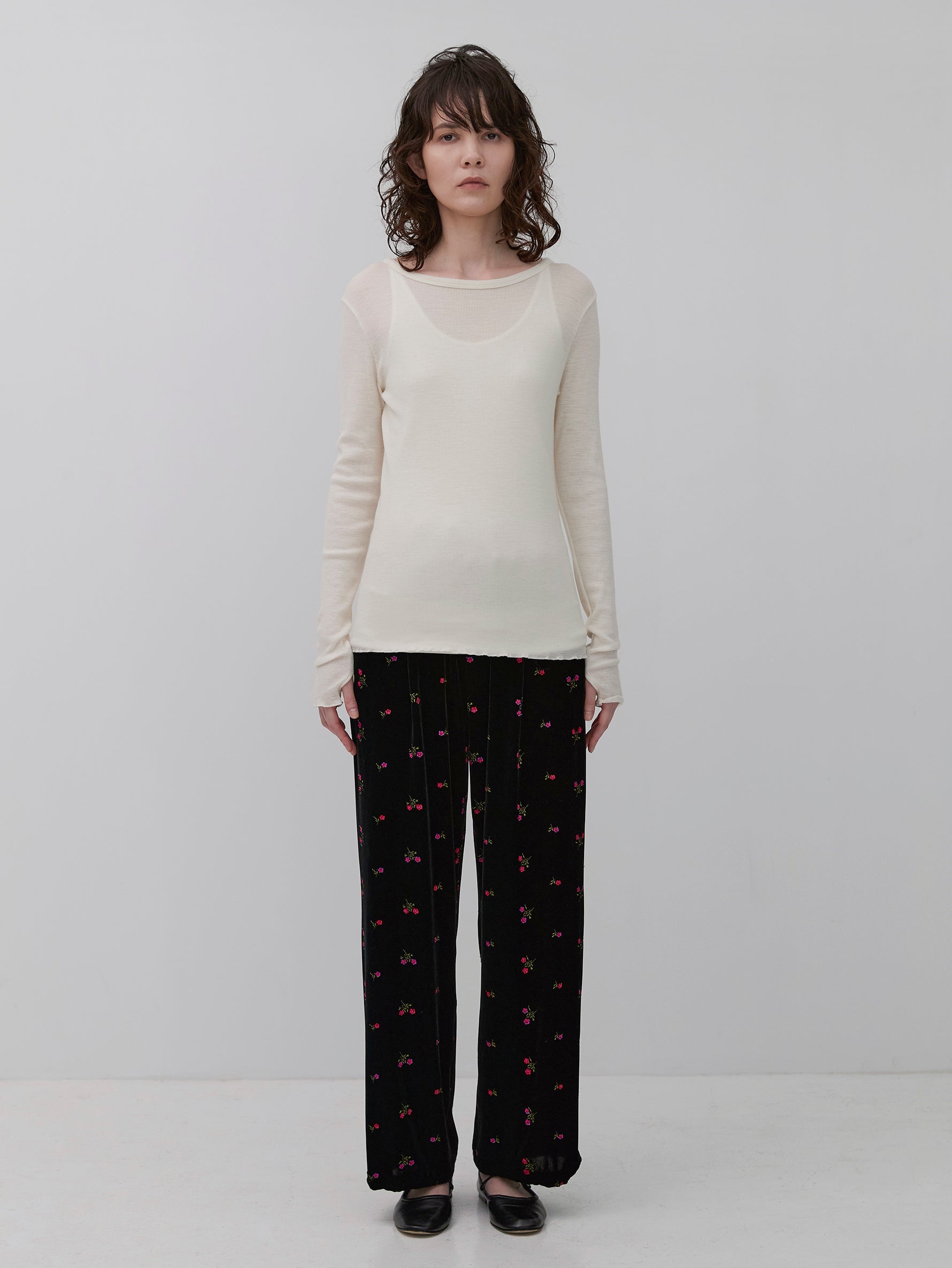 ウールシルククルーネックプルオーバー/TBDA-281