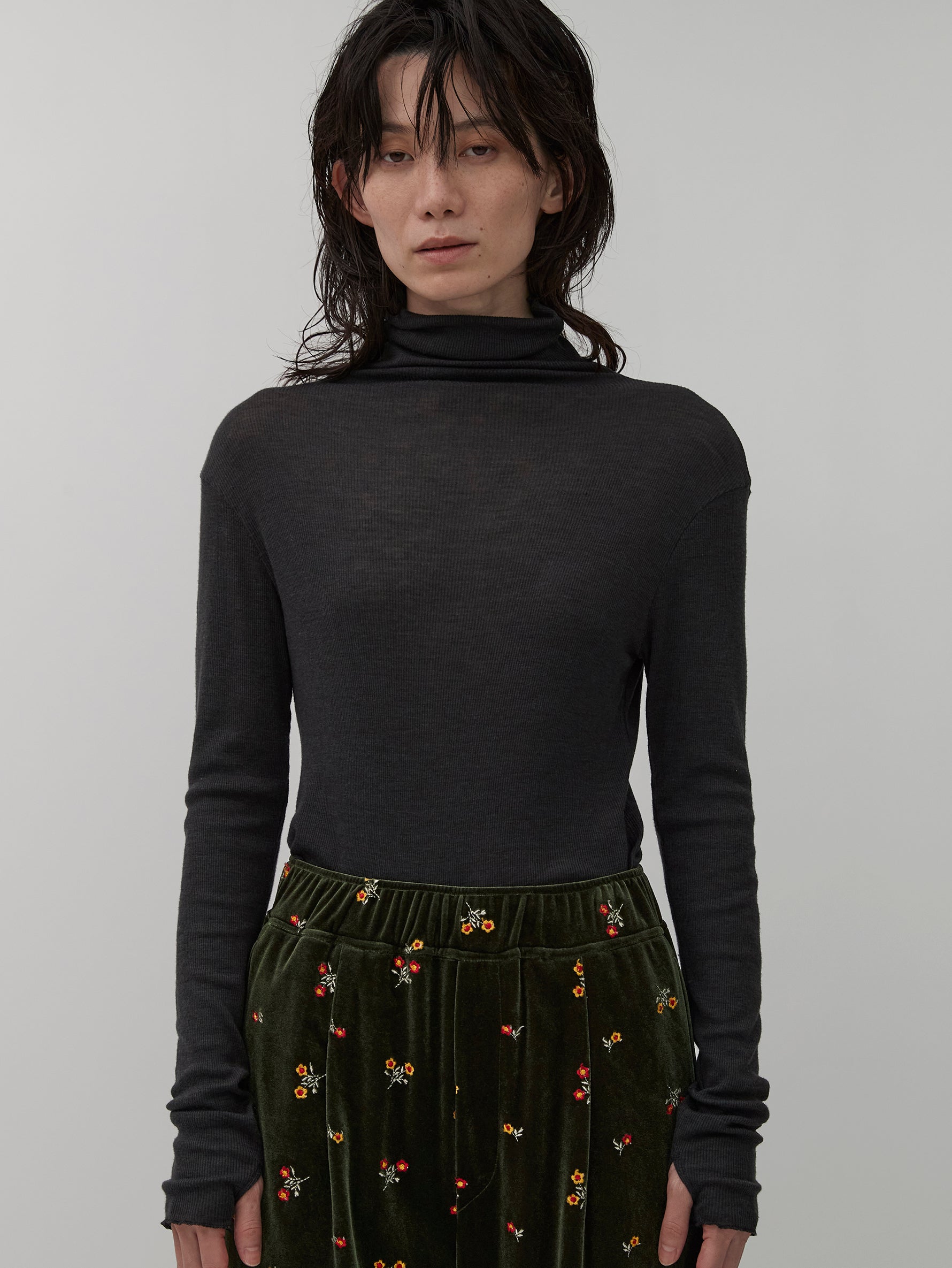 ウールシルクボトルネックプルオーバー/TBDA-282