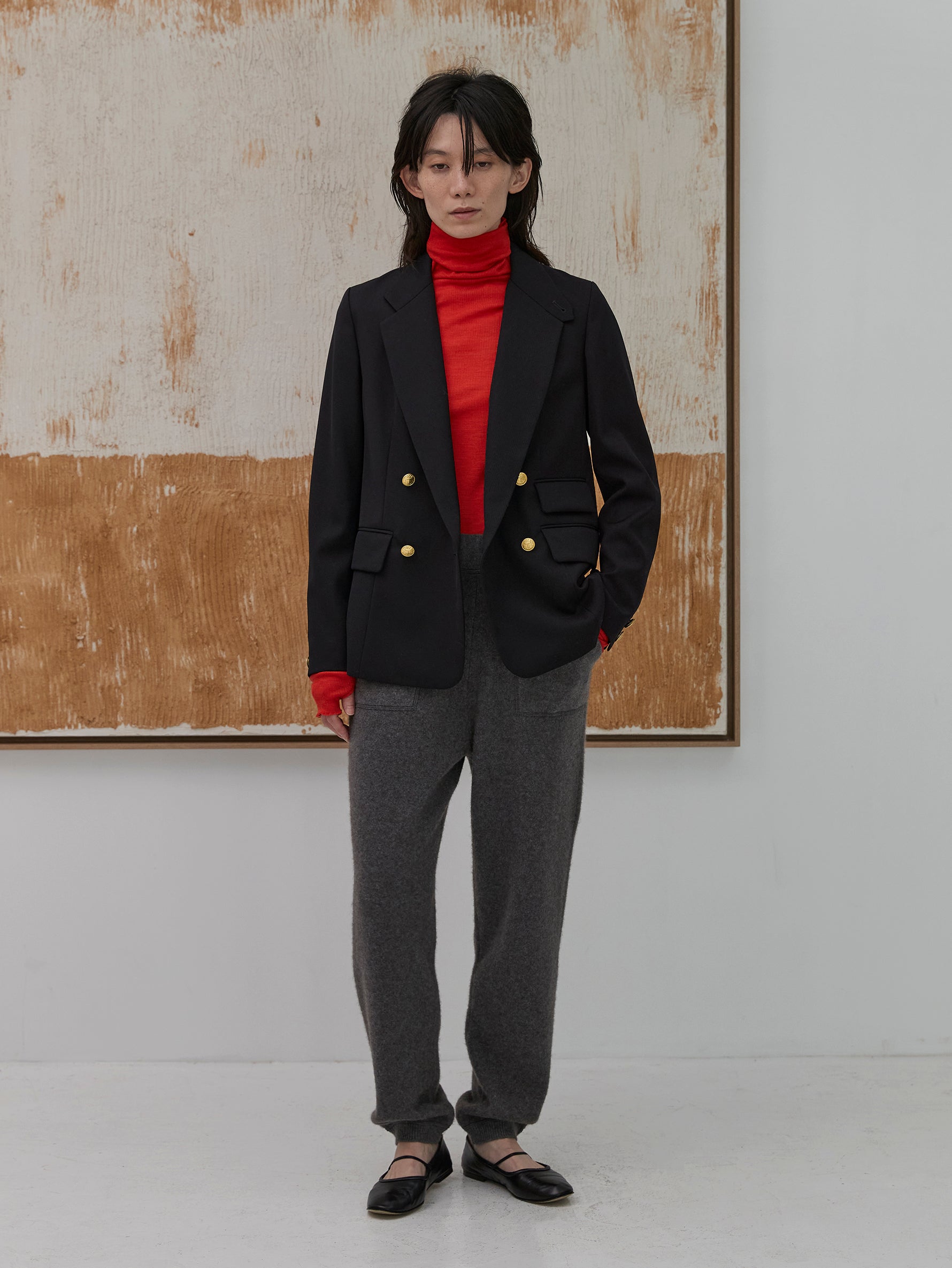 ウールシルクボトルネックプルオーバー/TBDA-282