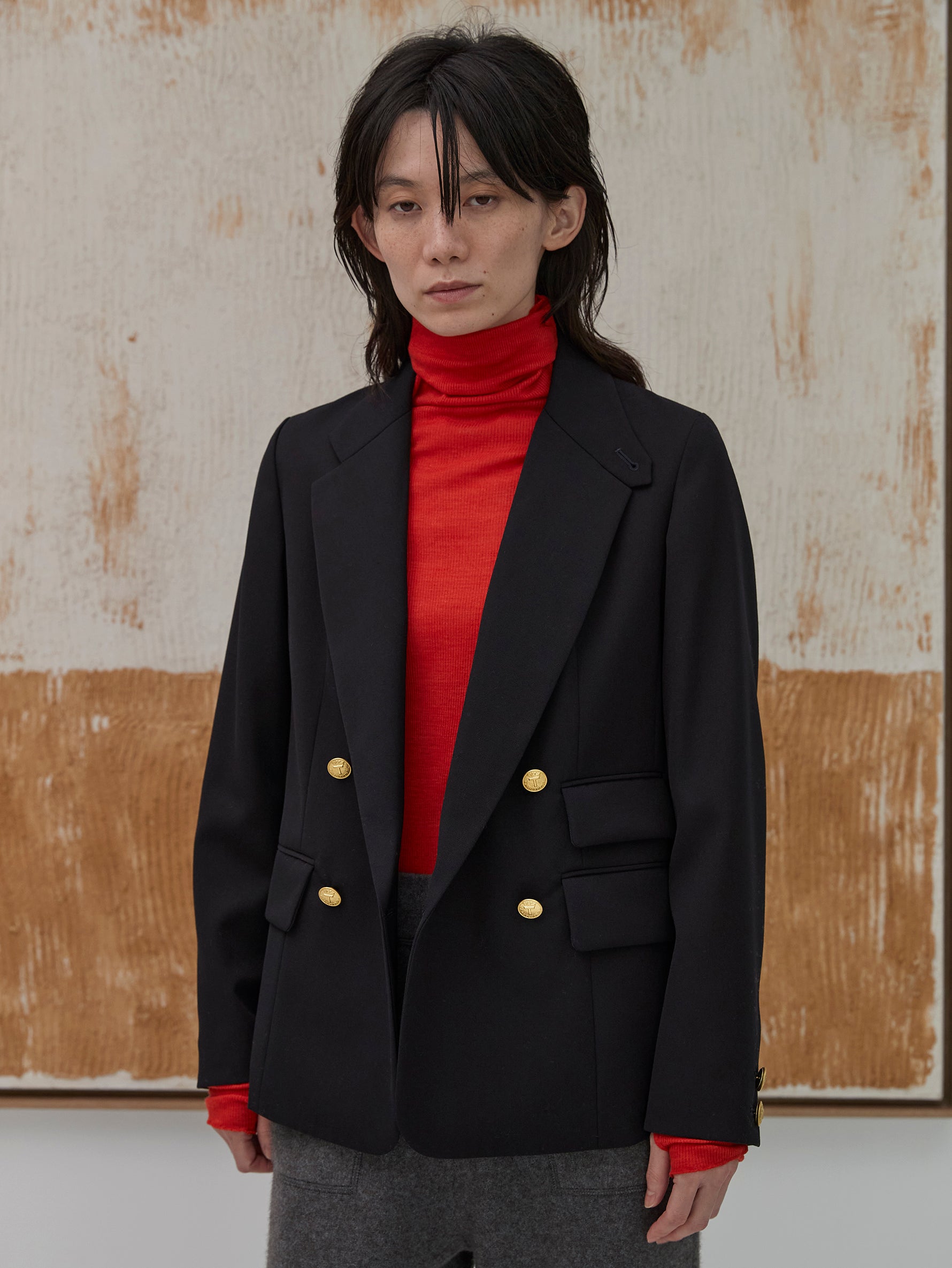 ウールシルクボトルネックプルオーバー/TBDA-282