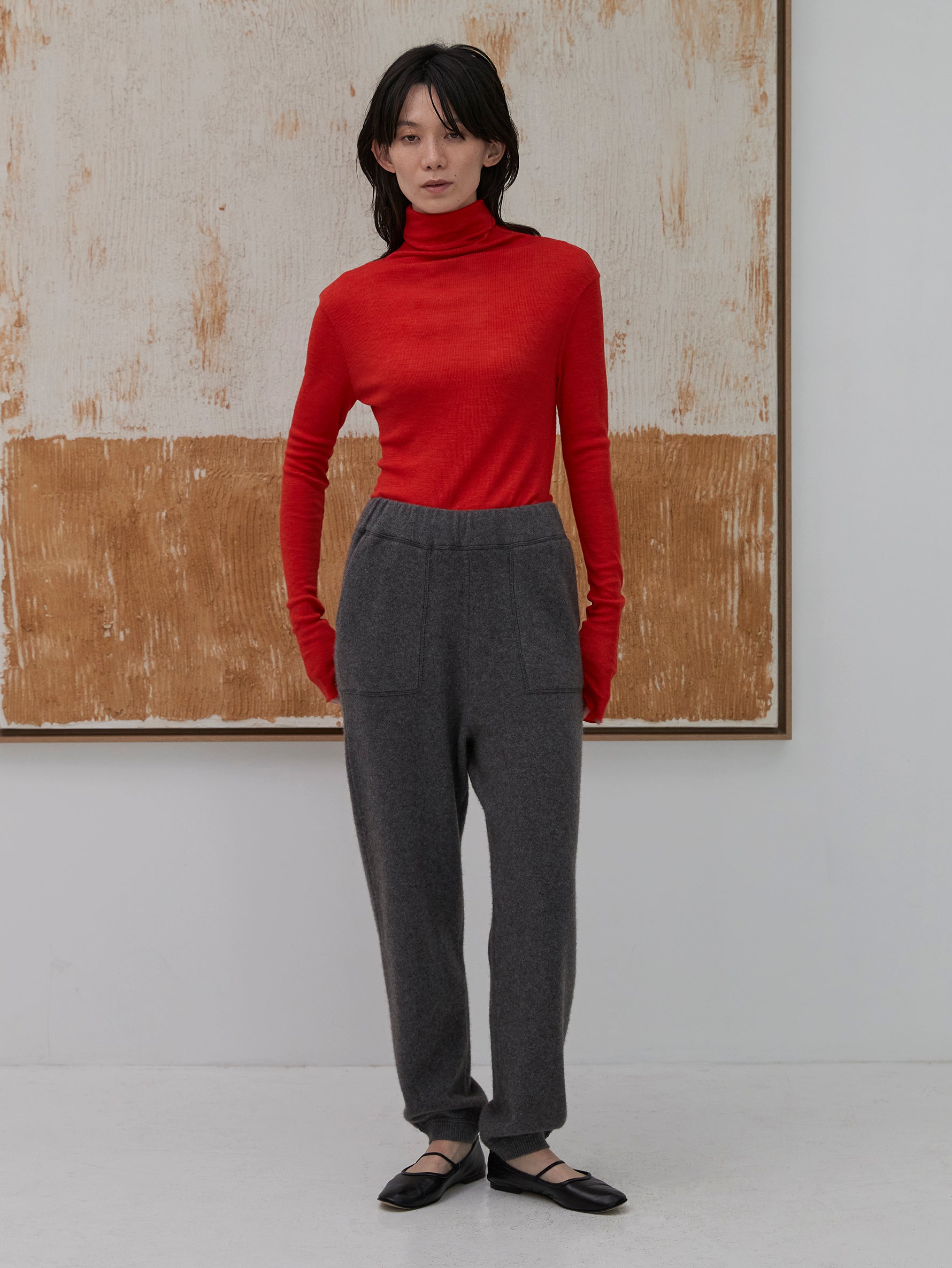 ウールシルクボトルネックプルオーバー/TBDA-282