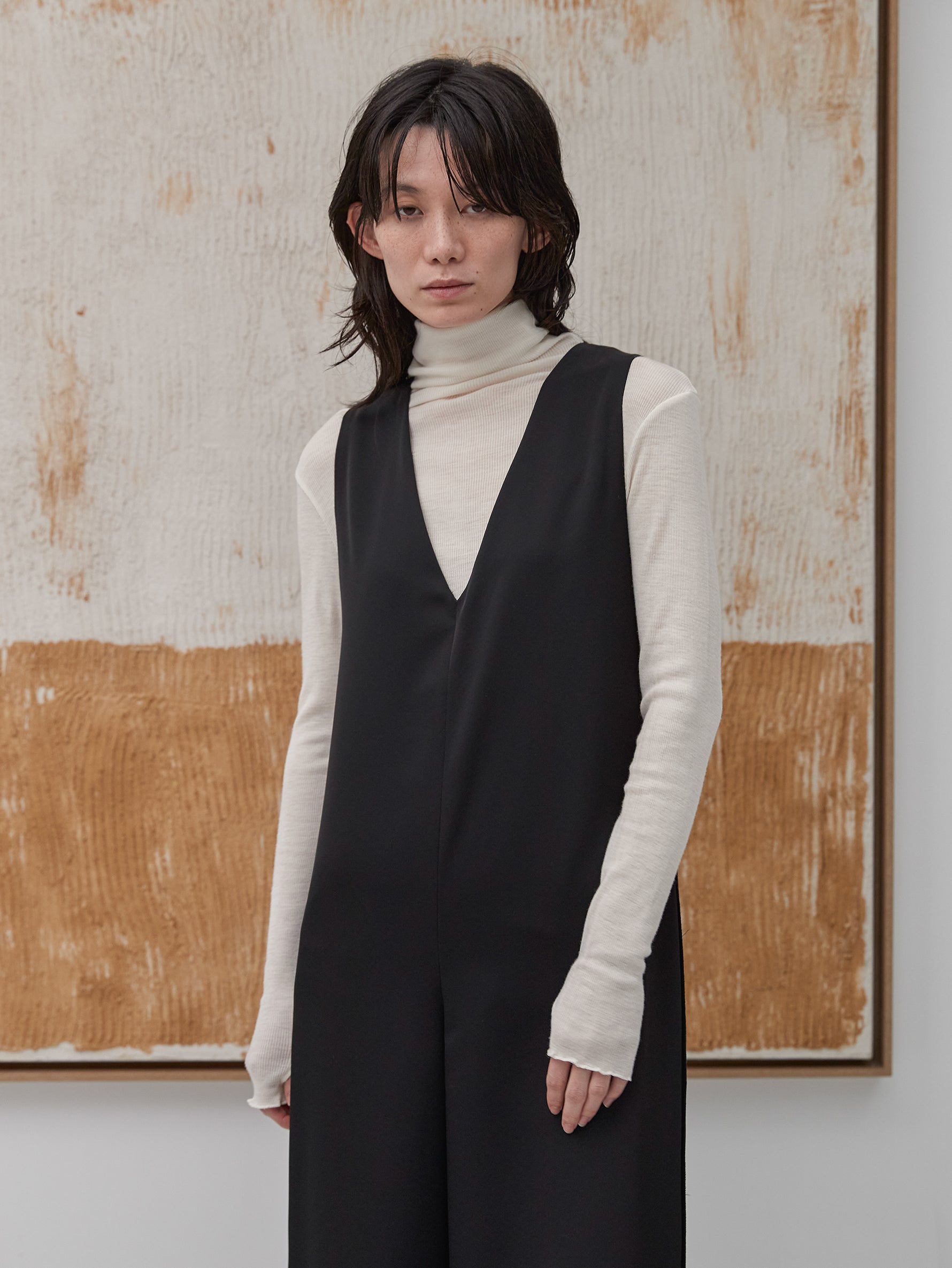 ウールシルクボトルネックプルオーバー/TBDA-282