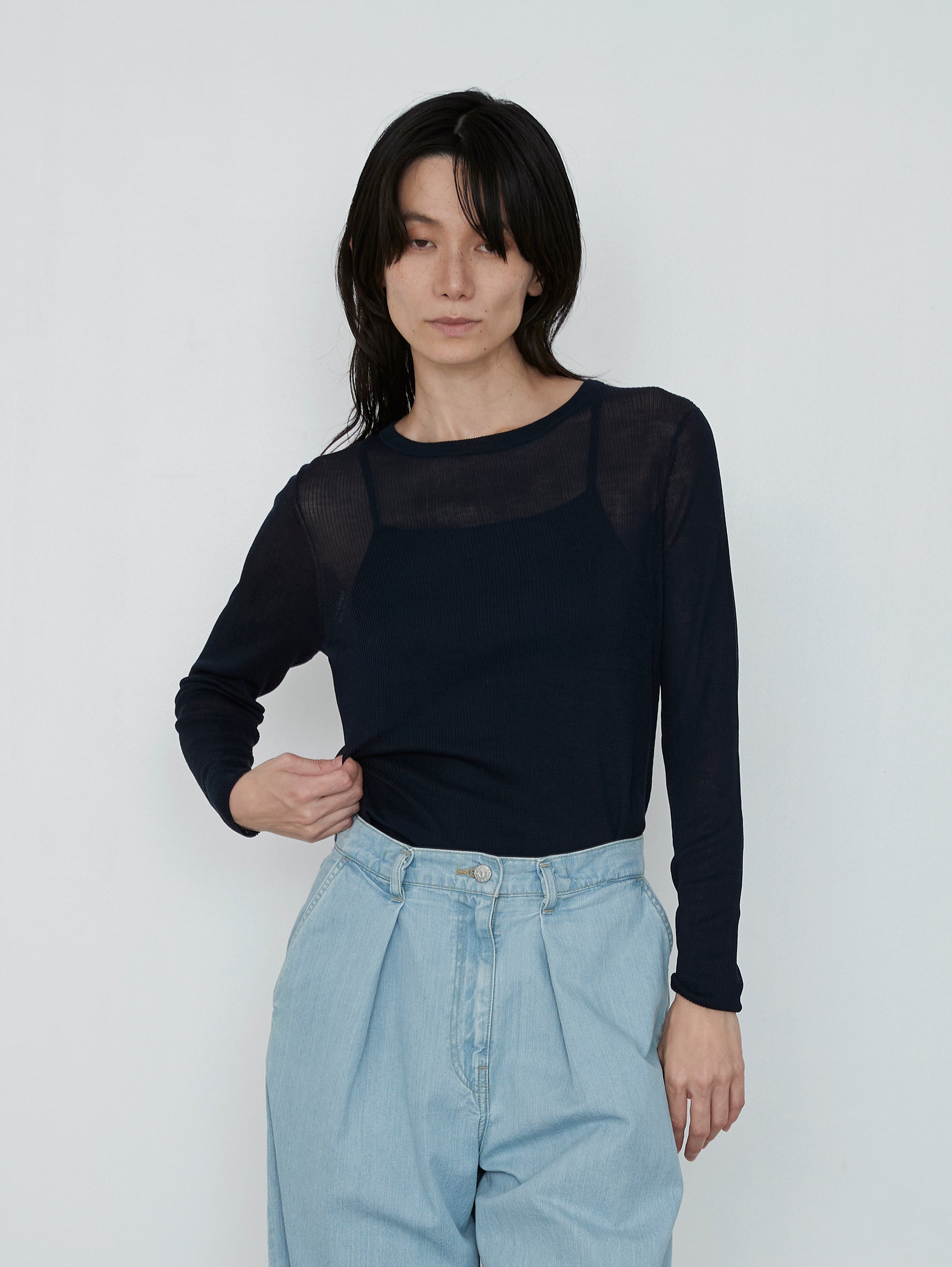 シルクリブロングTシャツ/TBES-242