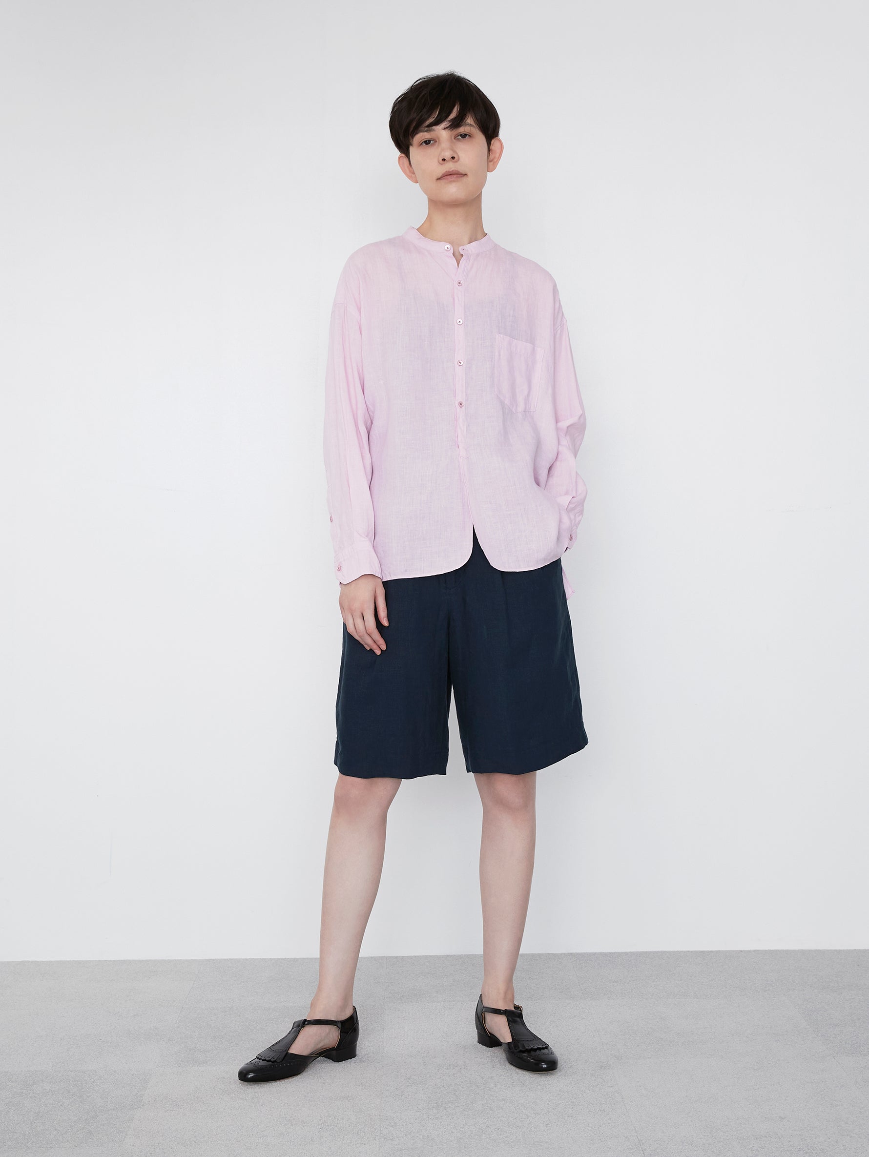 リネンショートタックパンツ/TBES-415