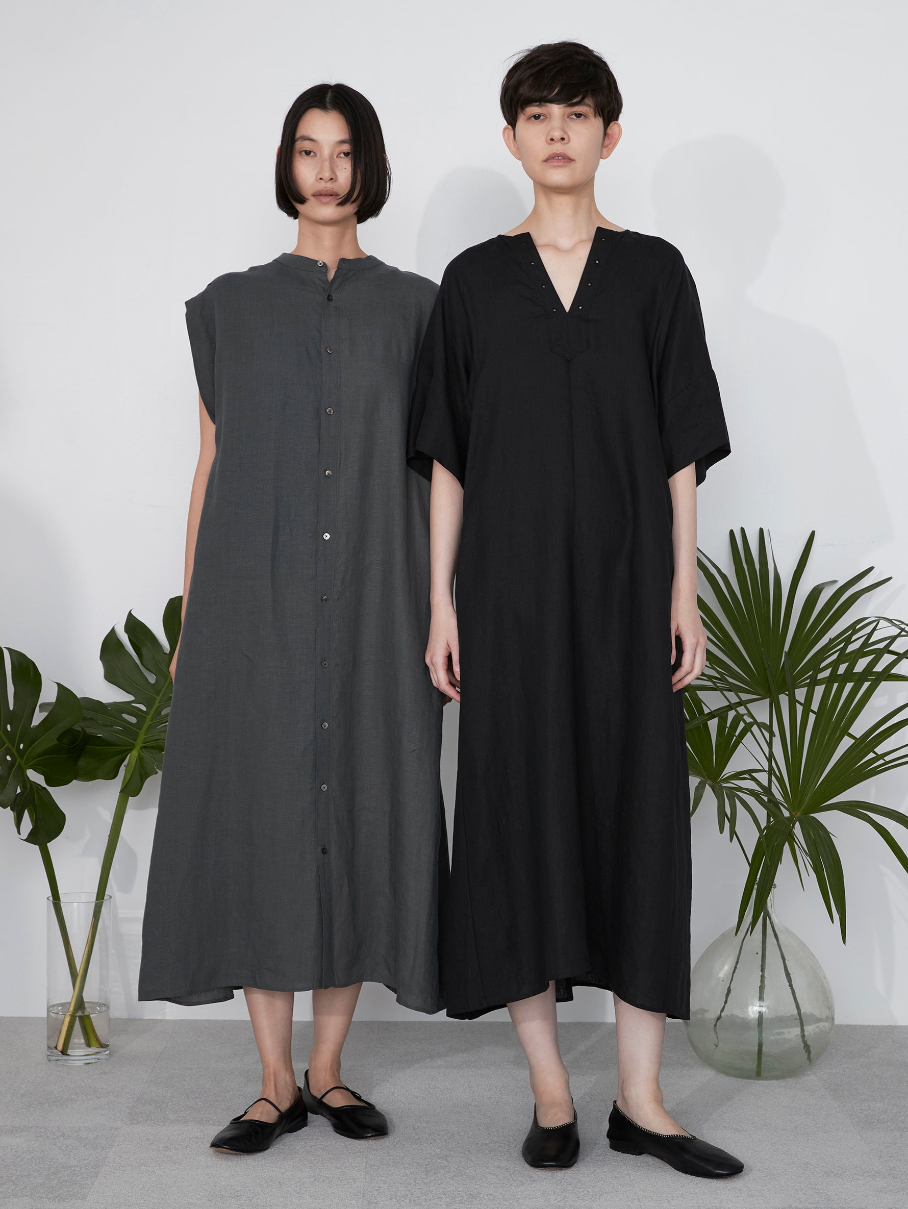 リネンフレアスリーブワンピース/TBES-408