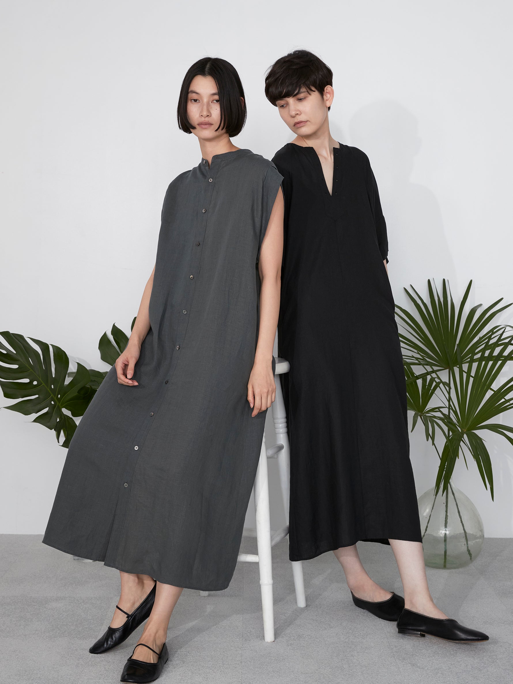 リネンフレアスリーブワンピース/TBES-408