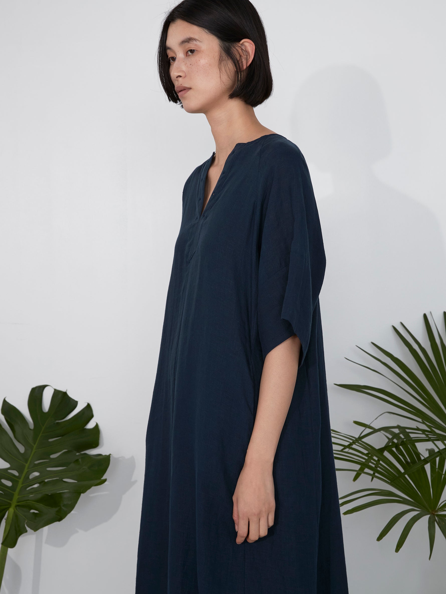 リネンフレアスリーブワンピース/TBES-408