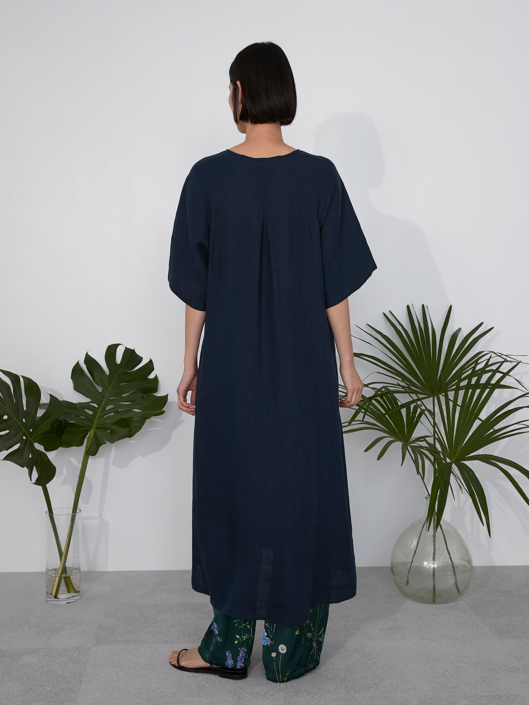 リネンフレアスリーブワンピース/TBES-408