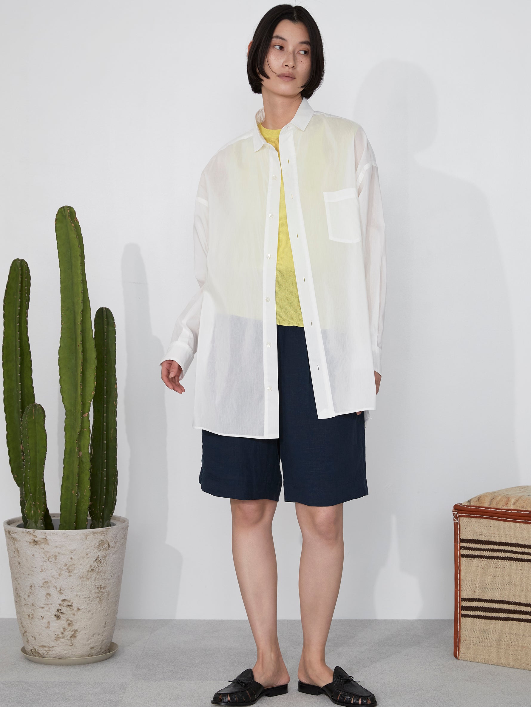 リネンショートタックパンツ/TBES-415