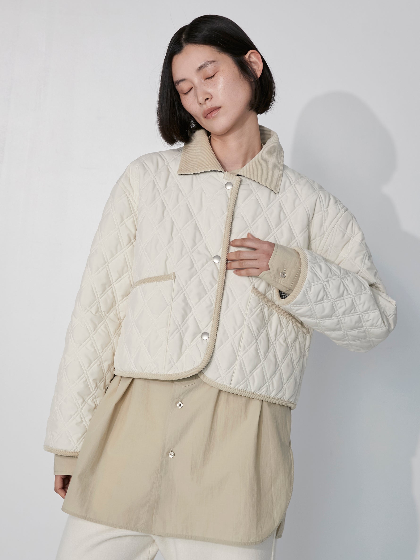 リバーシブルキルティングショートジャケット/TBEA-031