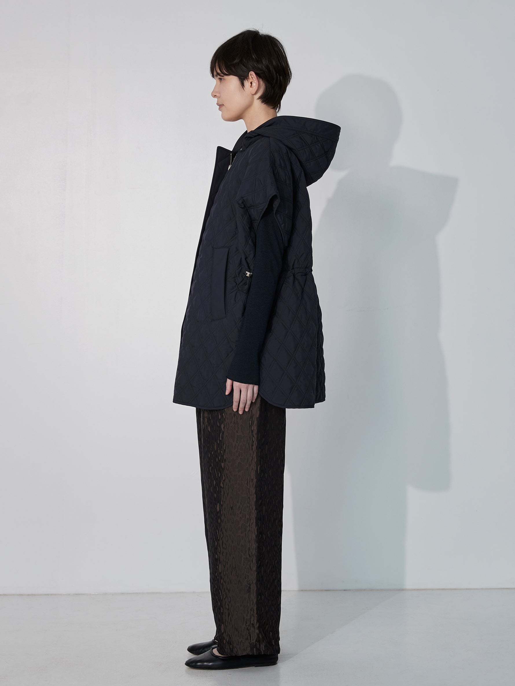 リバーシブルキルティングポンチョ/TBEA-032