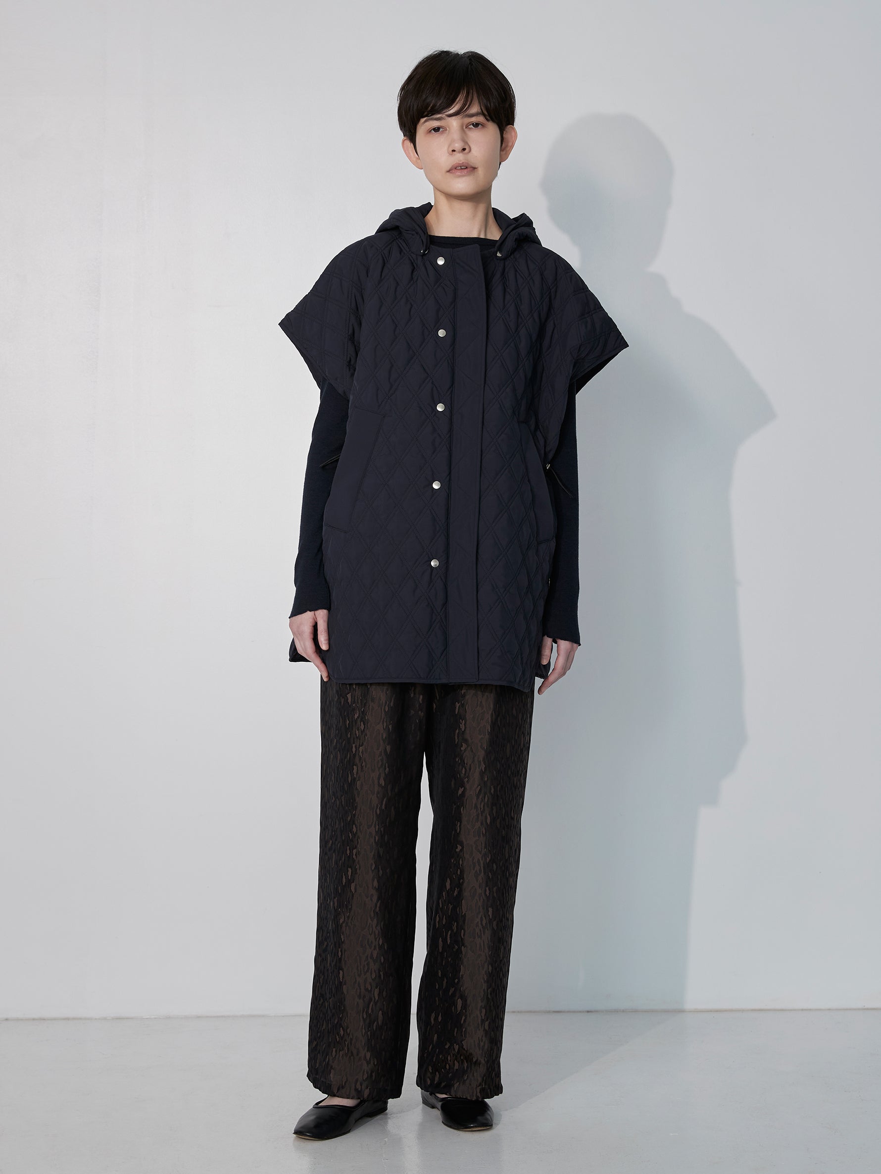 リバーシブルキルティングポンチョ/TBEA-032