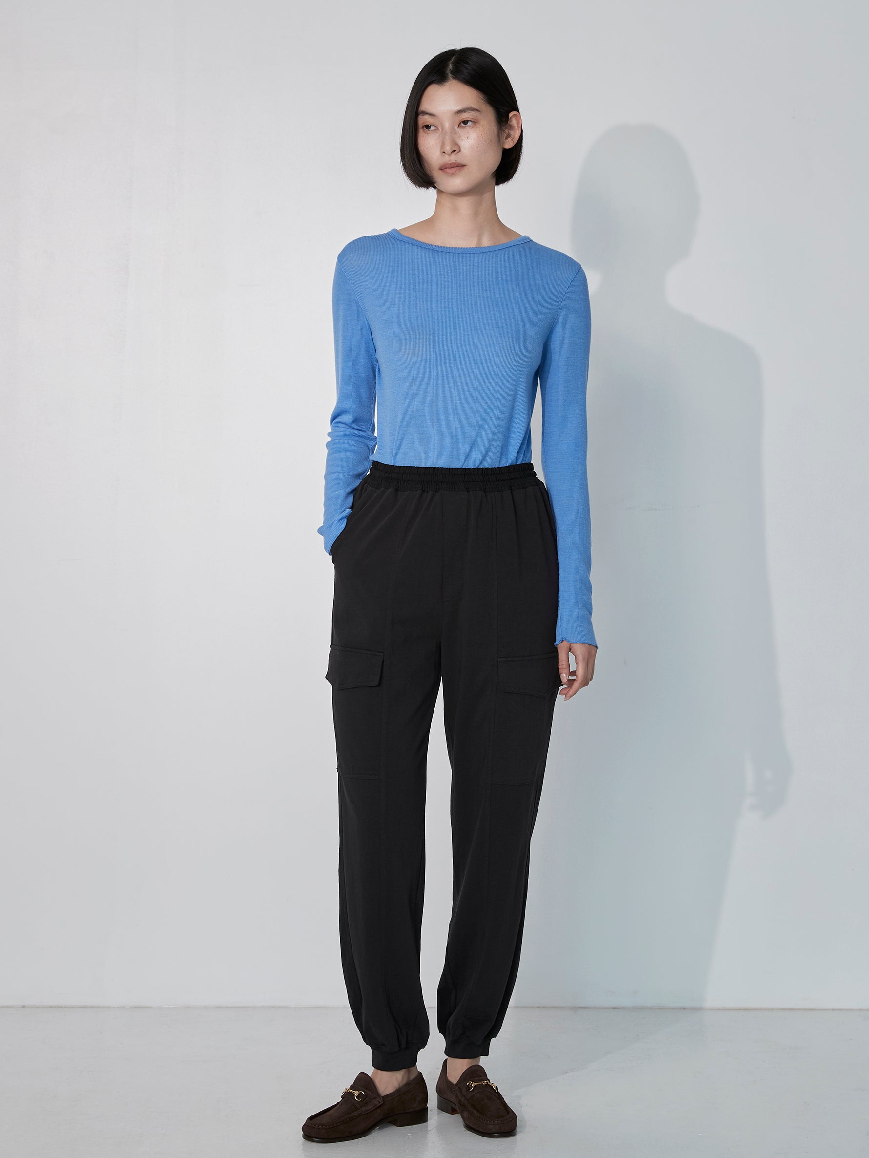 ウールシルククルーネックプルオーバー/TBEA-292